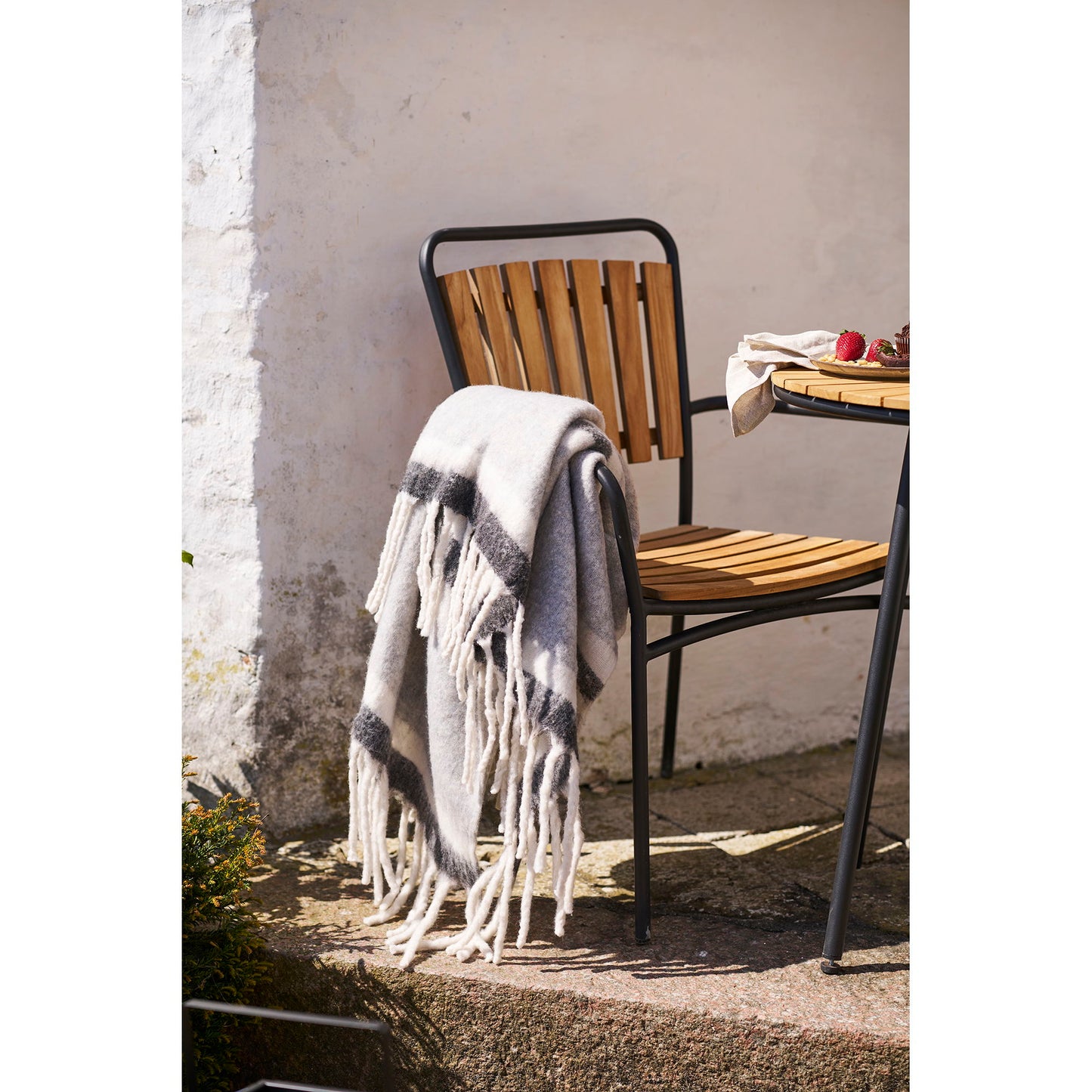 Carmel Plaid - Plaid, Uld Mix, Grå/Hvid 130X170 Cm ⎮ 5713917039067 ⎮ 3960926
