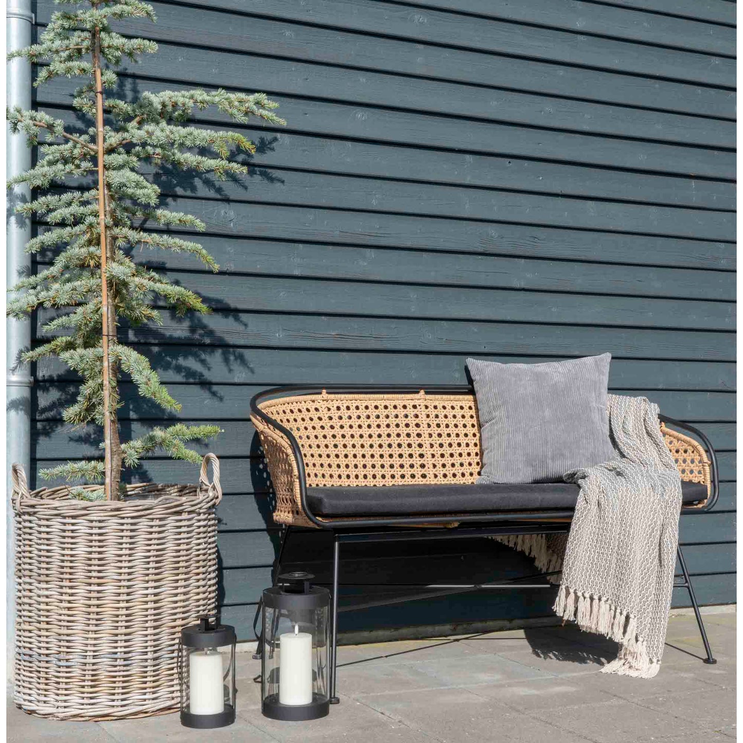 Cort Plaid - Plaid, Bomuld, Mørkegrå/Hvid, Design C 130X160 Cm ⎮ 5713917001620 ⎮ 3961004