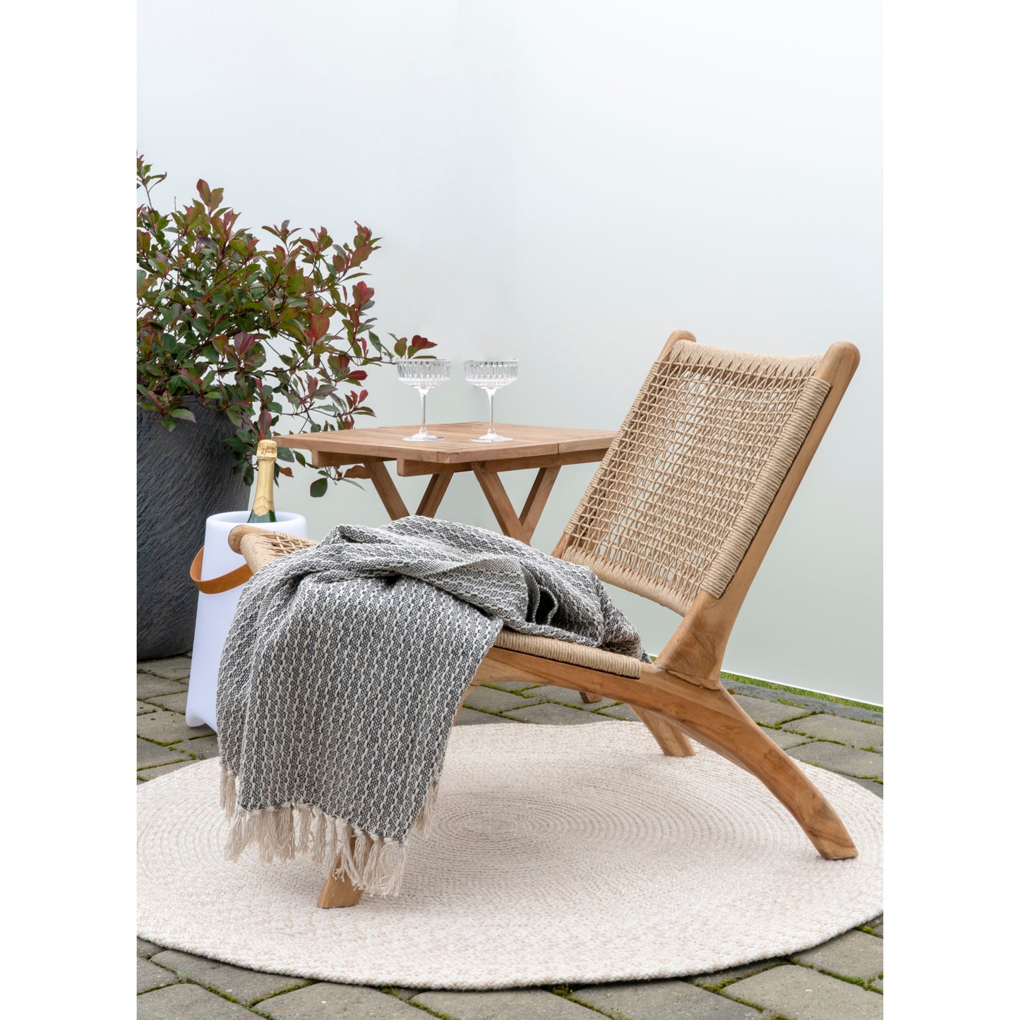 Cort Plaid - Plaid, Bomuld, Mørkegrå/Hvid, Design C 130X160 Cm ⎮ 5713917001620 ⎮ 3961004
