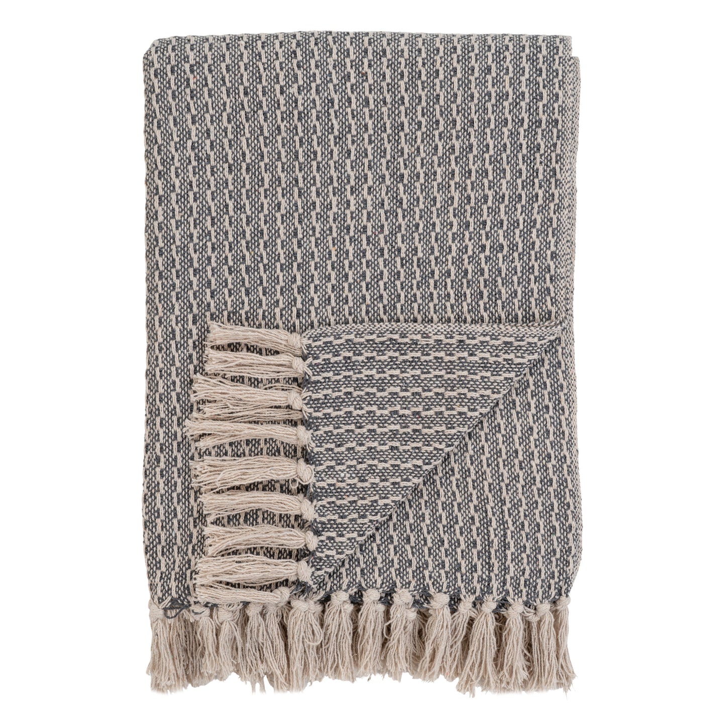 Cort Plaid - Plaid, Bomuld, Mørkegrå/Hvid, Design C 130X160 Cm ⎮ 5713917001620 ⎮ 3961004