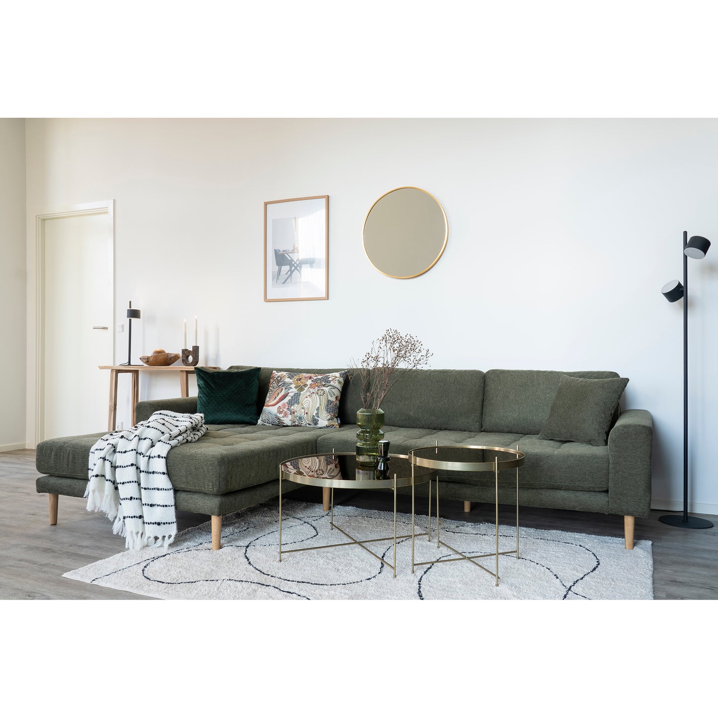 Madrid Spejl - Spejl, Aluminium, Messing Look, Ø60 Cm ⎮ 5713917018291 ⎮ 4001450
