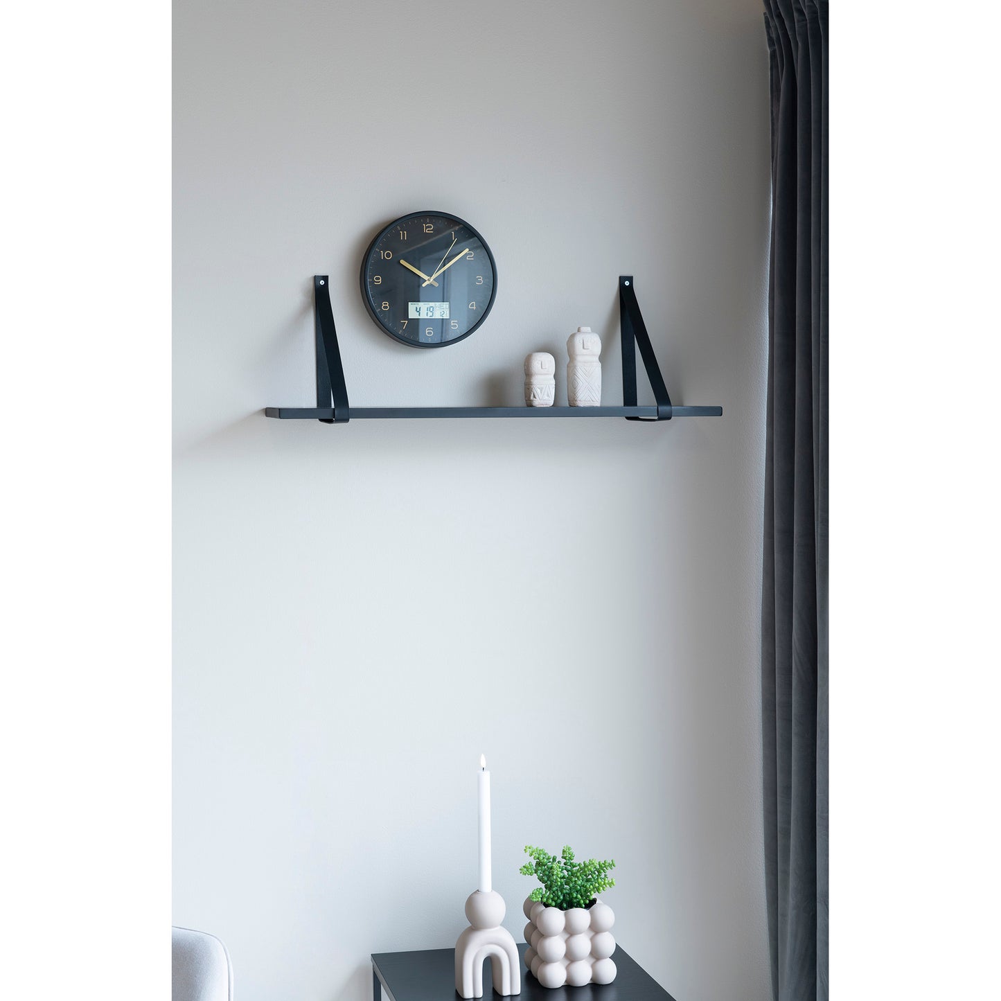 Forno Hylde - Hylde, Sort, Sorte Læderstropper 80X20 Cm ⎮ 5713917002542 ⎮ 4292015