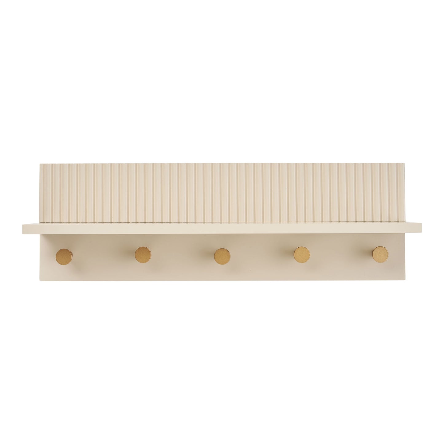 Rocca Væghylde Med Knager - Væghylde Med Knager, Beige 50X12X16 Cm ⎮ 5713917038282 ⎮ 4292041