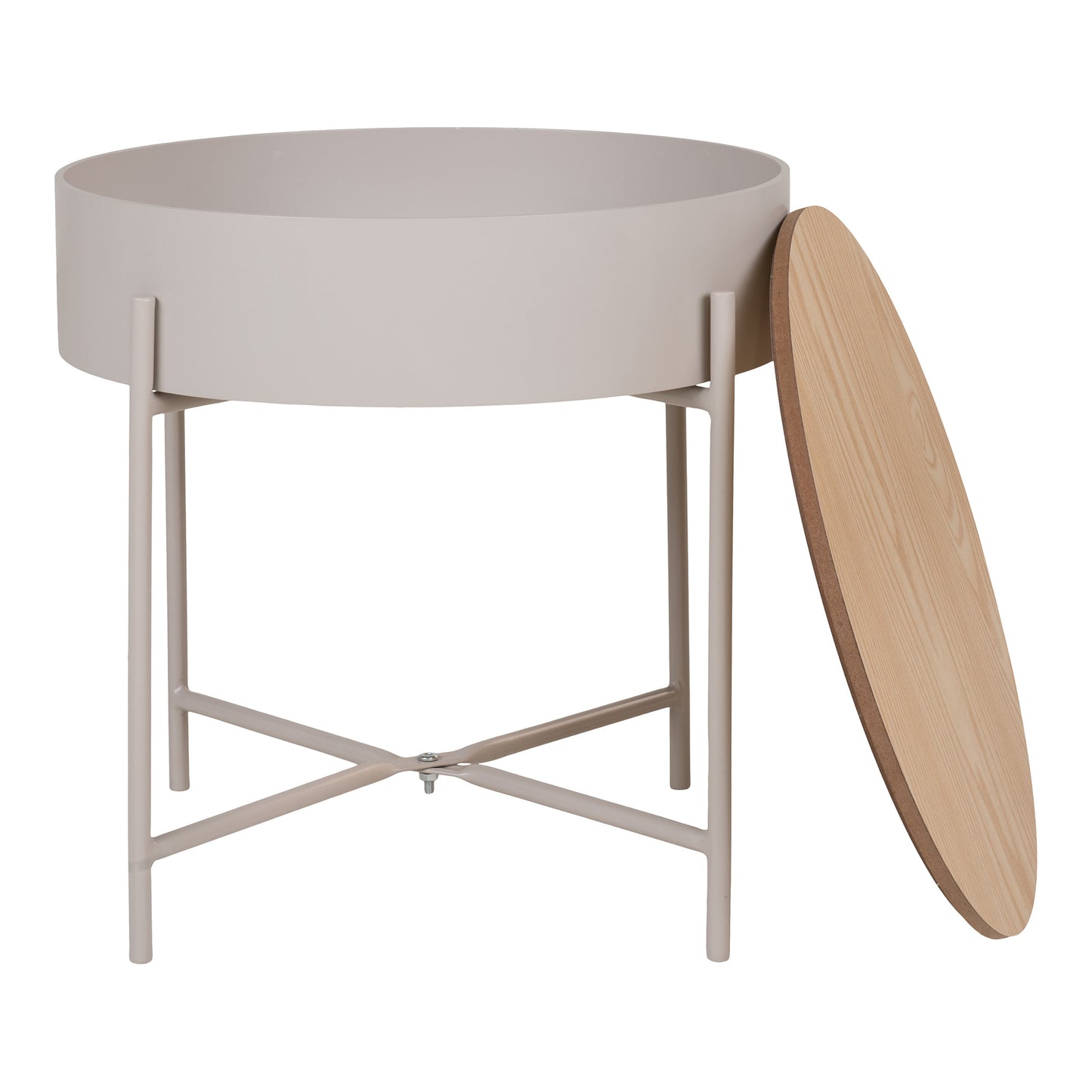 Sisco Hjørnebord - Hjørnebord, Beige Stel, Natur Top Ø40X40 Cm ⎮ 5713917025138 ⎮ 4293000