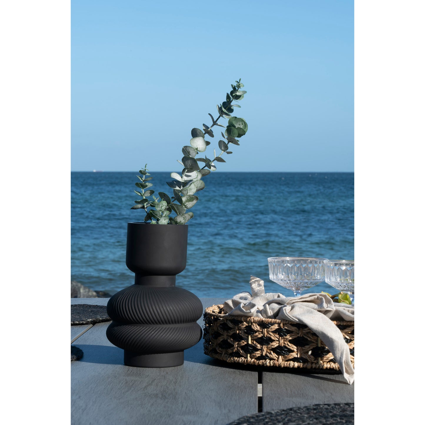 Vase - Vase, Glas, Sort, Ø15X22 Cm ⎮ 5713917019724 ⎮ 4441315
