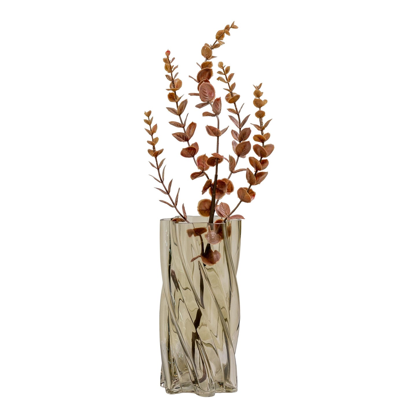 Vase - Vase, Mundblæst Glas, Røget Grøn, Ø12,5X25 Cm ⎮ 5713917029228 ⎮ 4441379