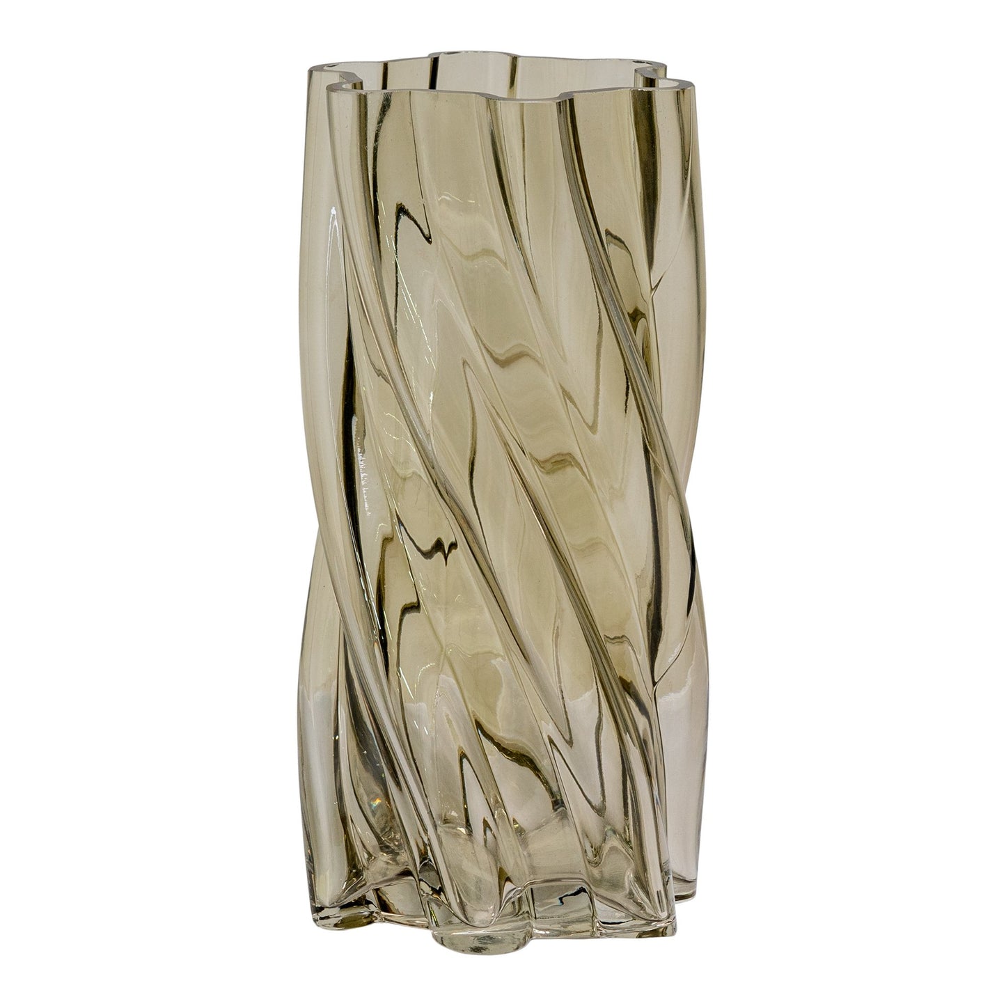 Vase - Vase, Mundblæst Glas, Røget Grøn, Ø12,5X25 Cm ⎮ 5713917029228 ⎮ 4441379