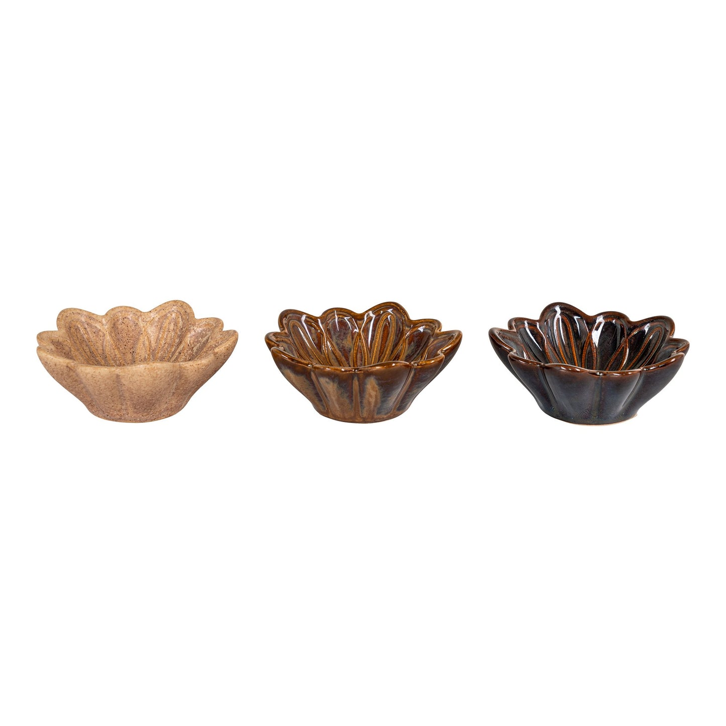Skål - Skål, Keramik, Beige/Brun/Mørkebrun, Ø8,5X3,5 Cm, Sæt Af 3 ⎮ 5713917029235 ⎮ 4441704