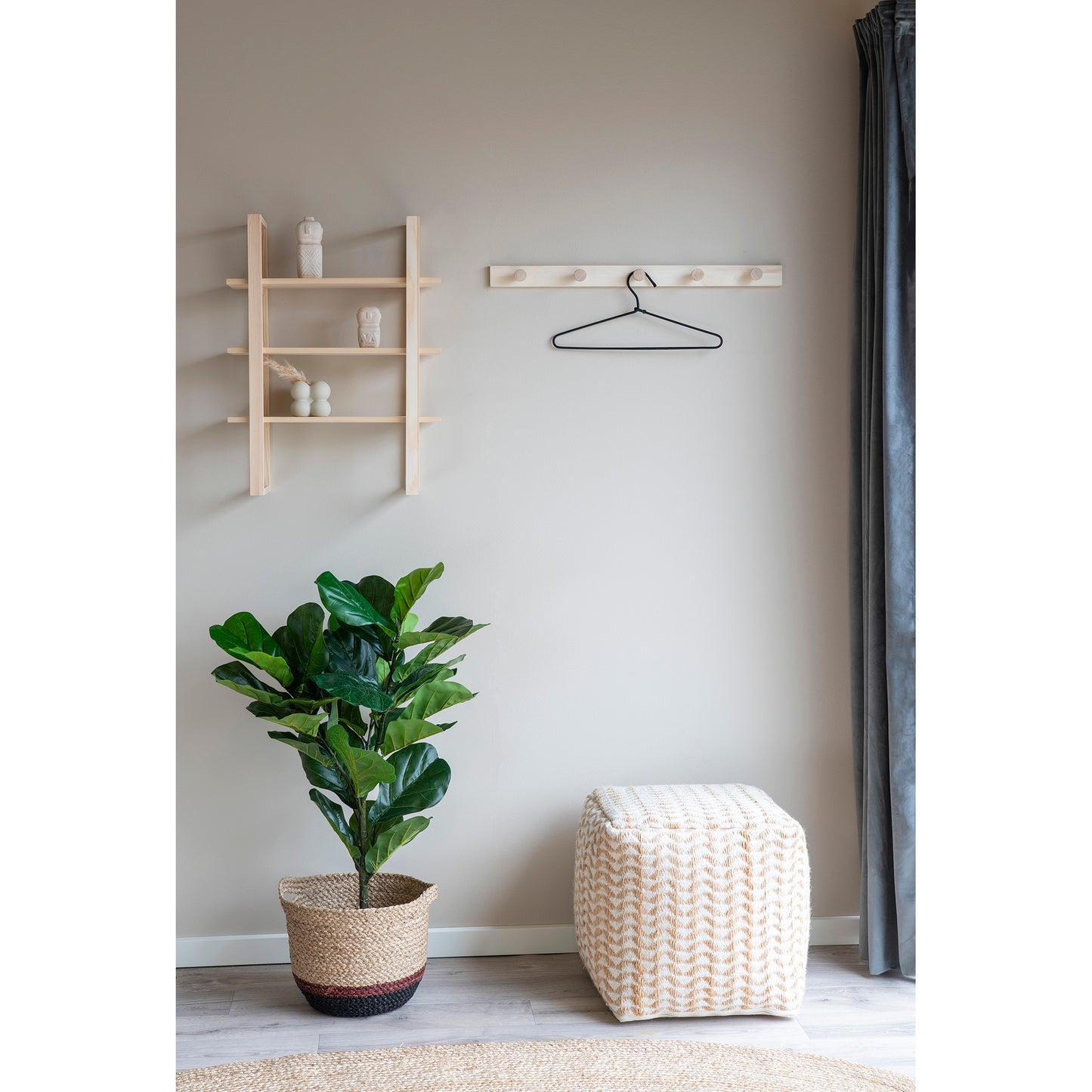 Abano Knagerække - Knagerække, Poppeltræ, Natur 70X5 Cm ⎮ 5713917024261 ⎮ 4494060
