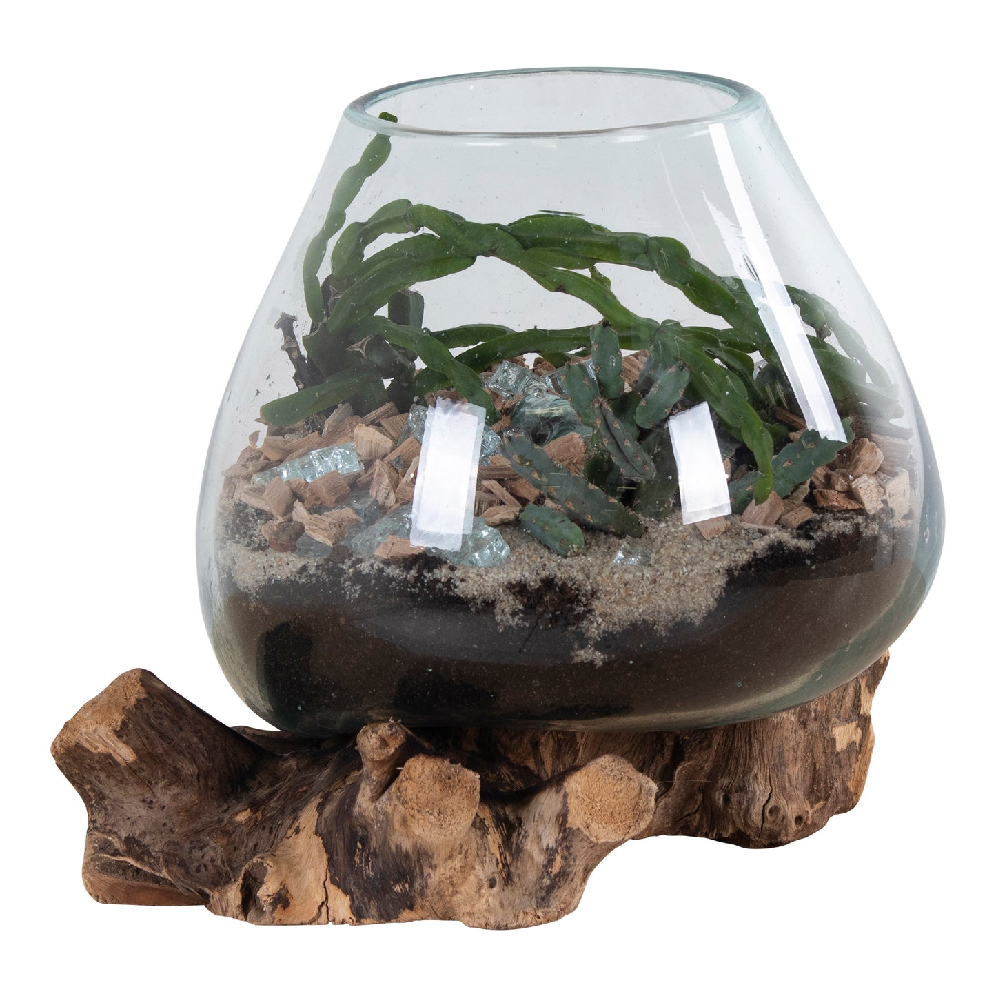 San Marino Waterdrop - Waterdrop, Teak/Glas, Natur H:15-20 Cm ⎮ 5713917009497 ⎮ 4501051