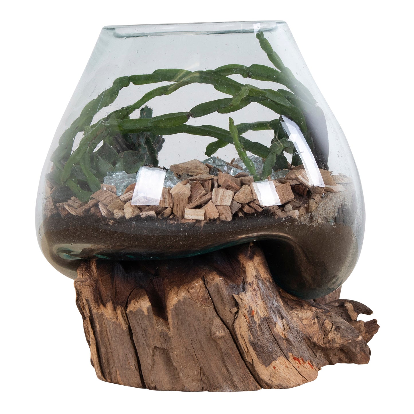 San Marino Waterdrop - Waterdrop, Teak/Glas, Natur H:15-20 Cm ⎮ 5713917009497 ⎮ 4501051