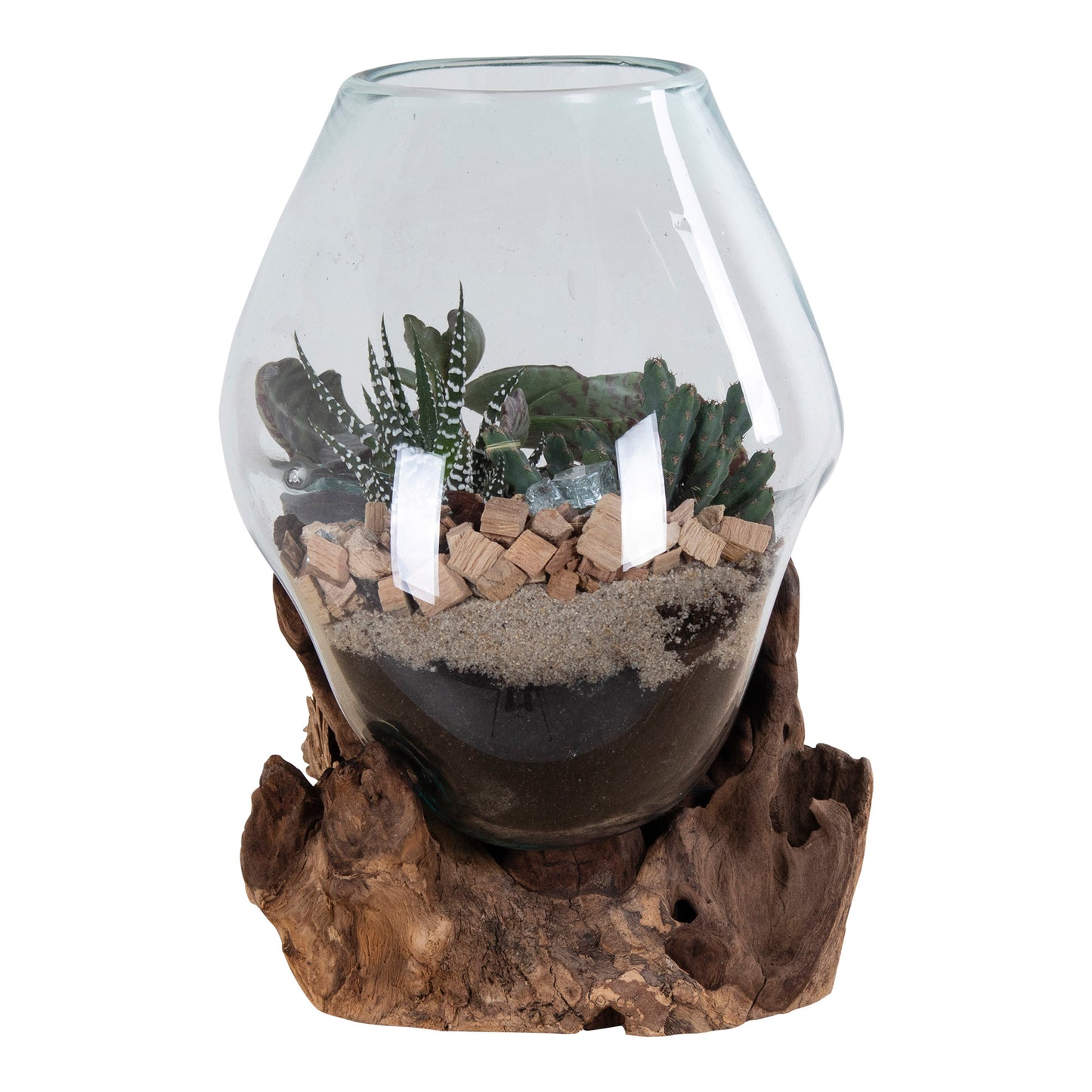 San Marino Waterdrop - Waterdrop, Teak/Glas, Natur H:15-20 Cm ⎮ 5713917009497 ⎮ 4501051
