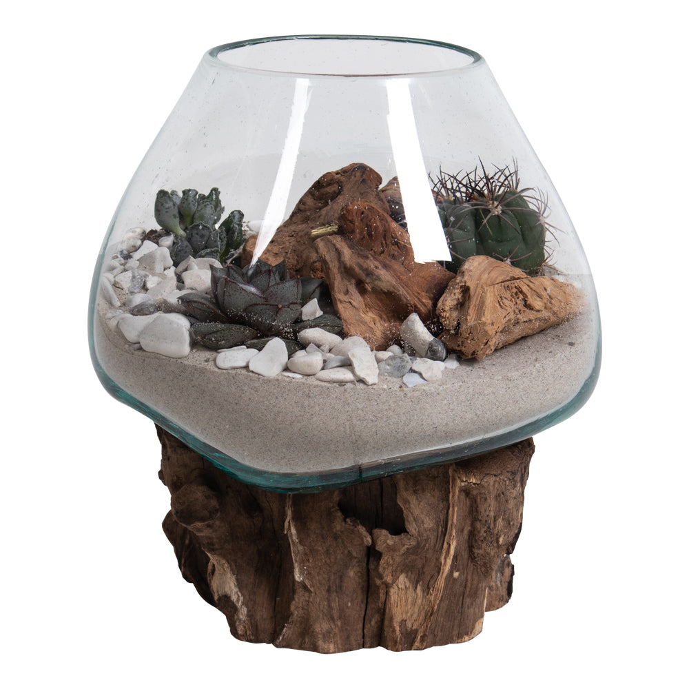 San Marino Waterdrop - Waterdrop, Teak/Glas, Natur H:15-20 Cm ⎮ 5713917009497 ⎮ 4501051