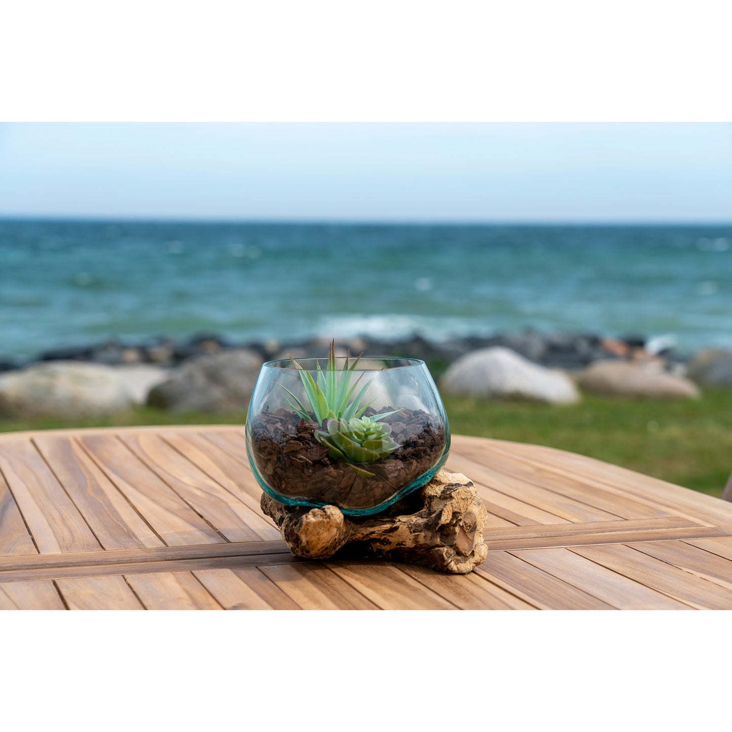 San Marino Waterdrop - Waterdrop, Teak/Glas, Natur H:15 Cm ⎮ 5713917009855 ⎮ 4501055