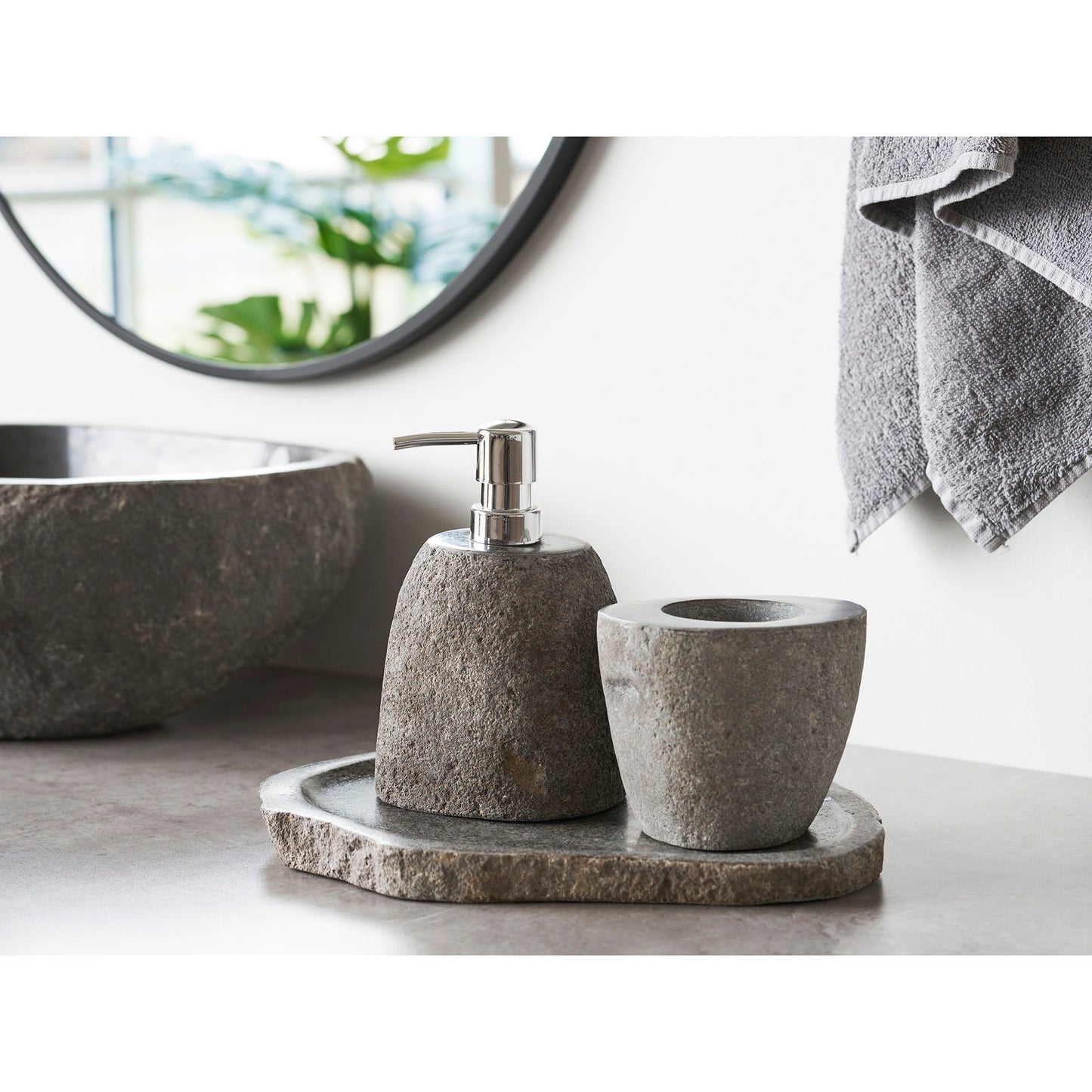 Gara Sæbedispenser - Sæbedispenser, Riverstone, Natur 11X8X18 Cm ⎮ 5713917037049 ⎮ 4501275