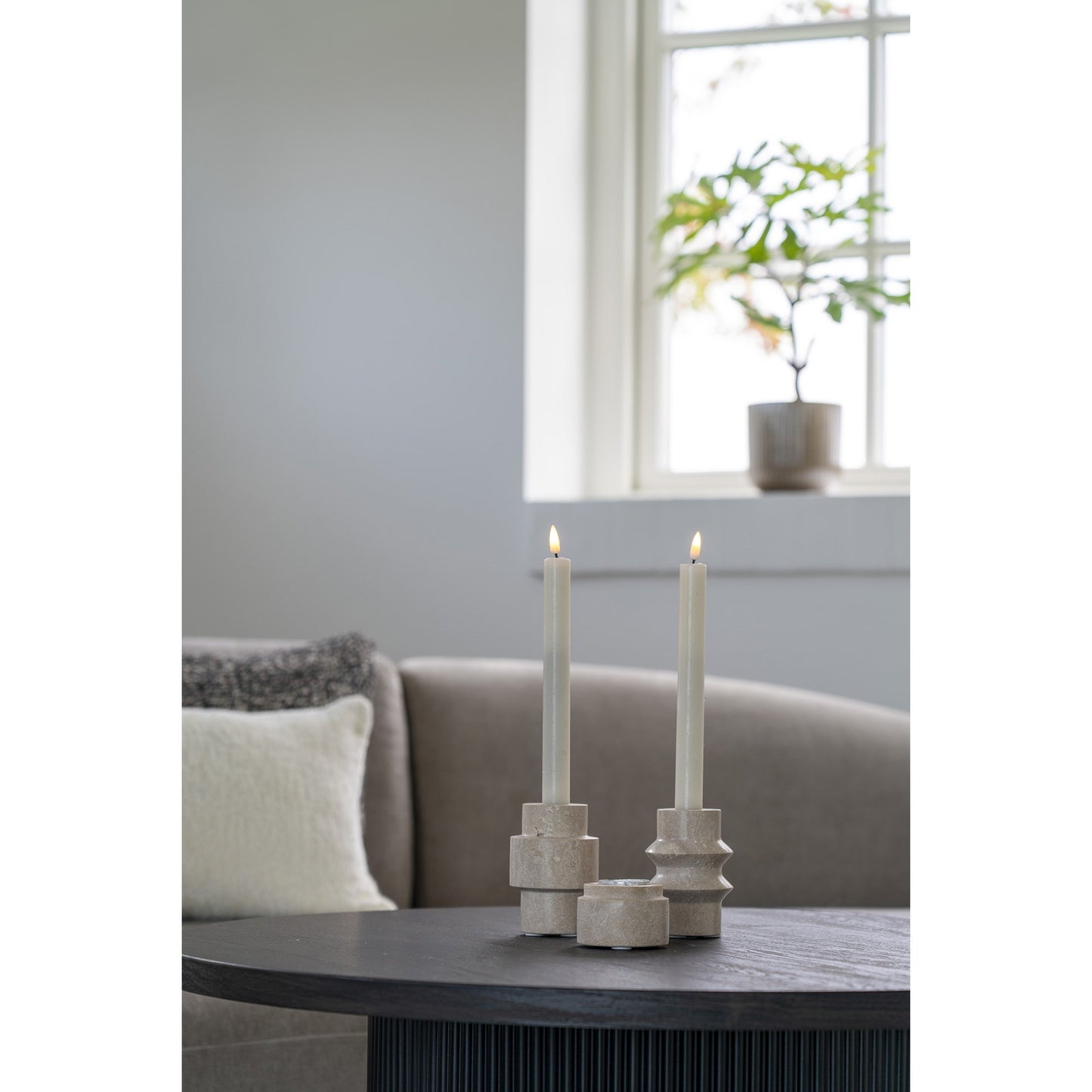 Lysestage - Lysestage, Travertin, Natur, Ø7X10 Cm ⎮ 5713917028535 ⎮ 4561048