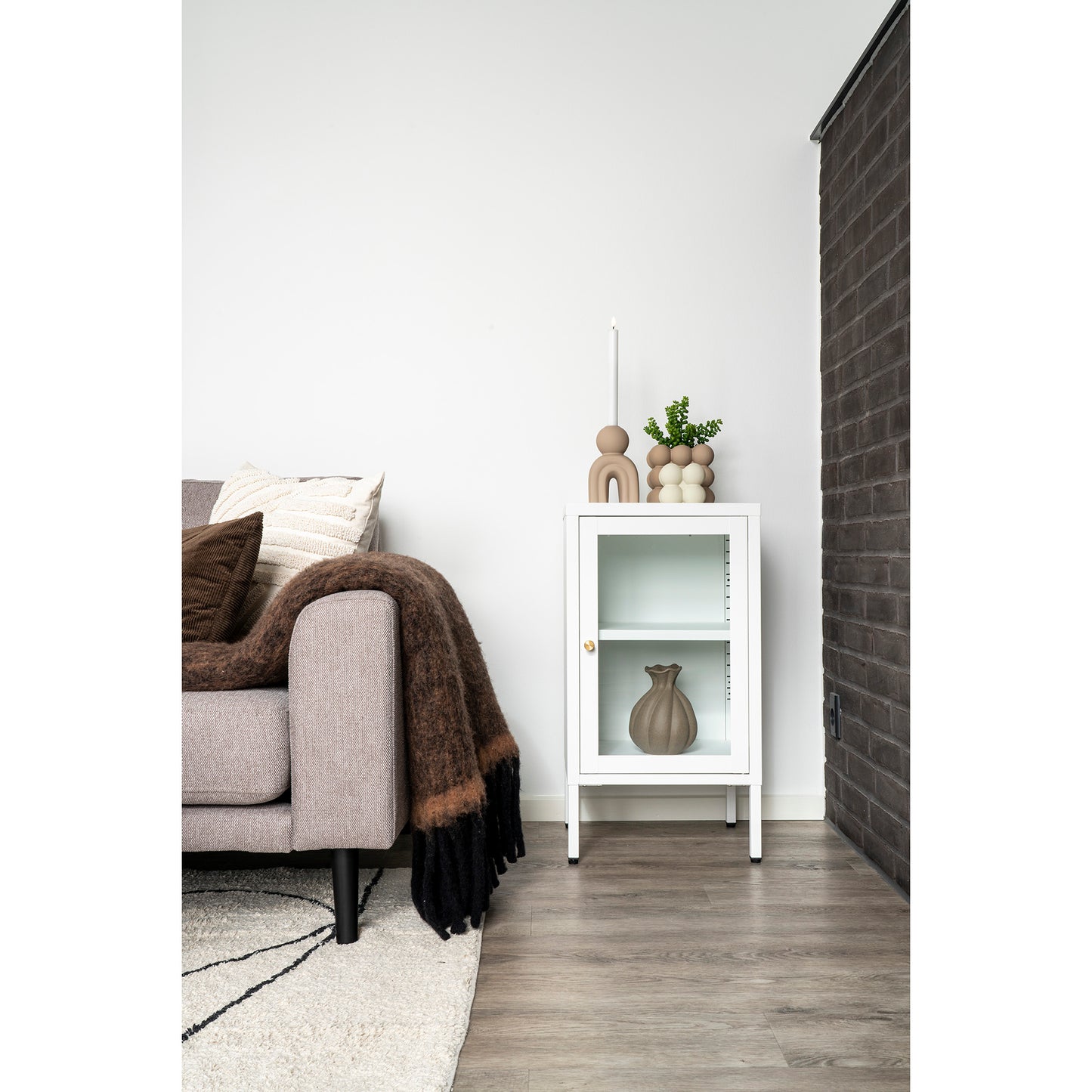 Lysestage - Lysestage, Keramik, Brun 10,5X6,5X17 Cm ⎮ 5713917024643 ⎮ 4561175
