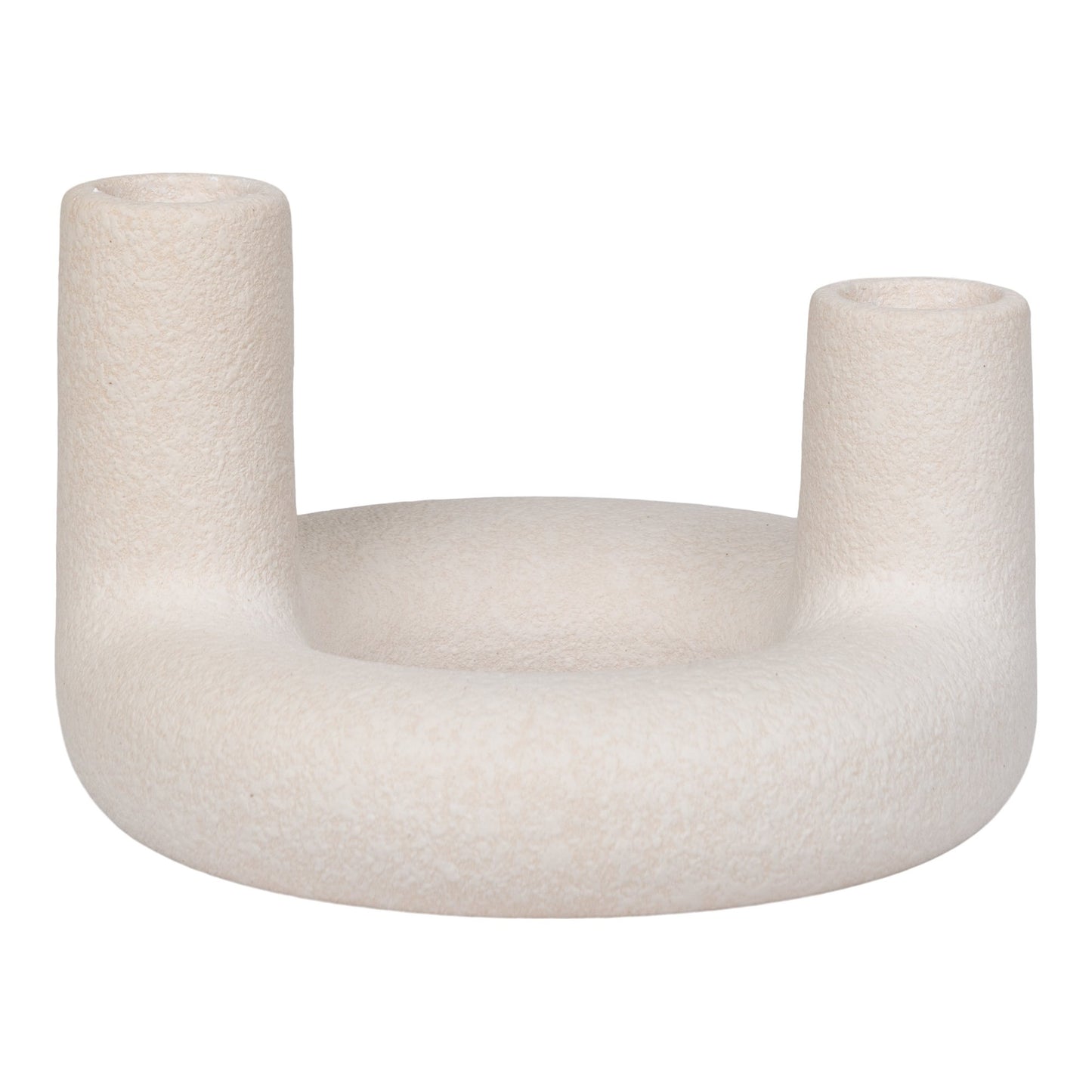 Lysestage - Lysestage, Keramik, Beige, Ø13X8,5 Cm ⎮ 5713917024551 ⎮ 4561178