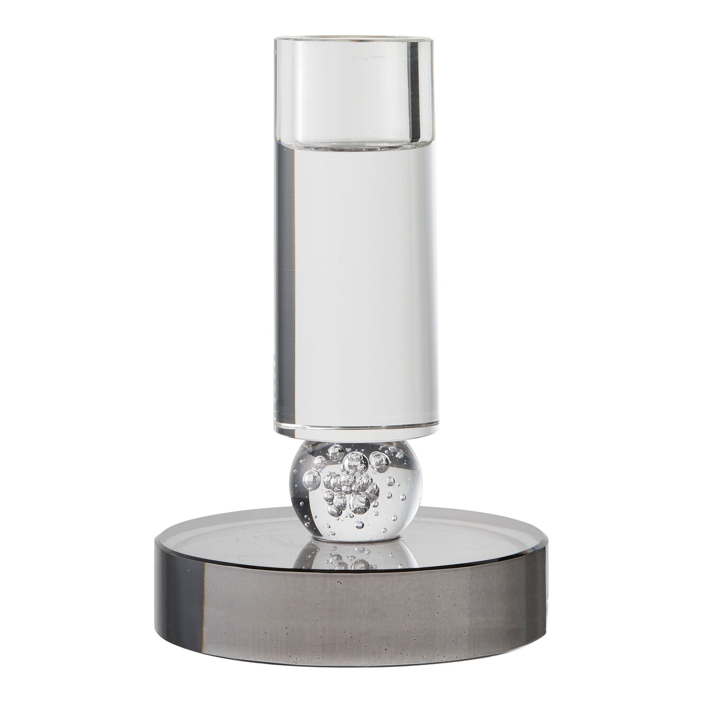 Lysestage - Lysestage, Glas, Grå/Hvid Ø9X13 Cm ⎮ 5713917036509 ⎮ 4561194