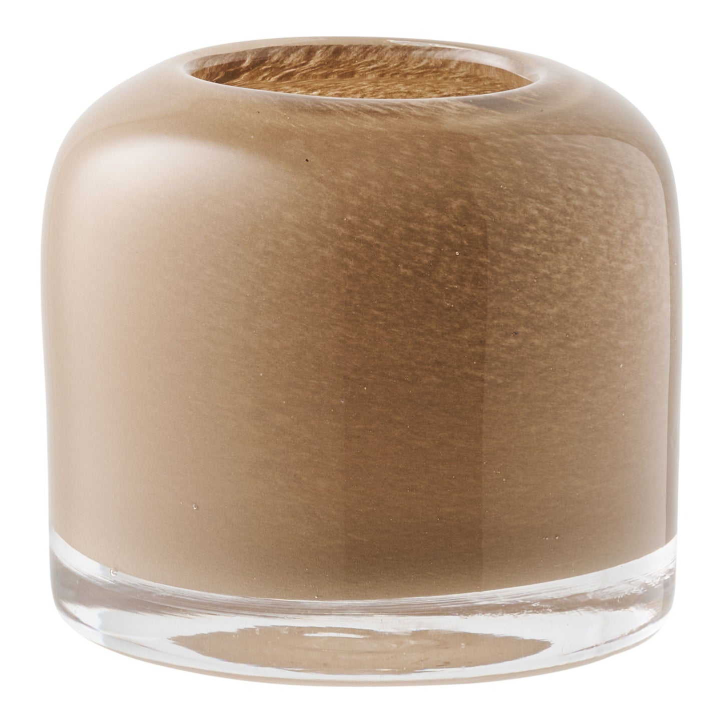 Lysestage - Lysestage, Mundblæst Glas, Brun Ø8X7,5 Cm ⎮ 5713917035953 ⎮ 4561201