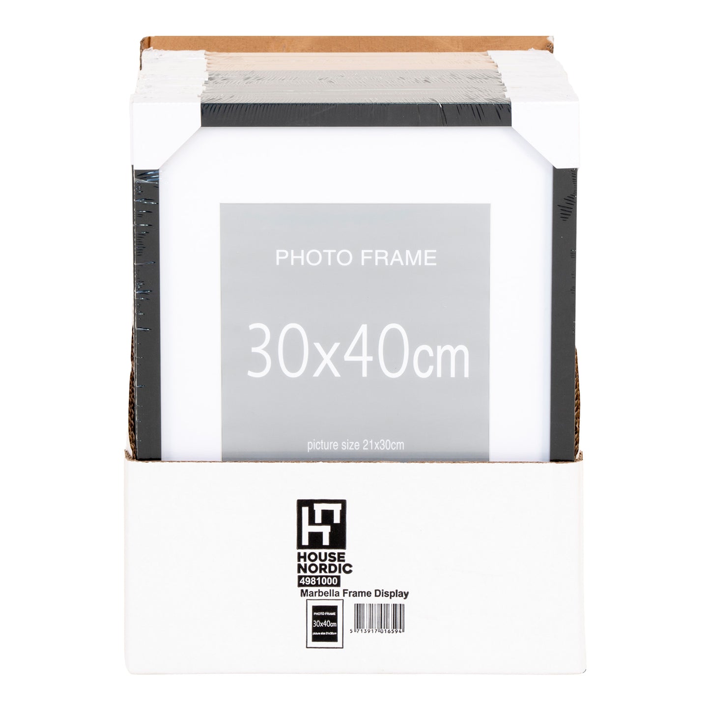 Marbella Ramme Display - Ramme Display, 7 Stk. Sort Og 8 Stk. Natur 30X40 Cm ⎮ 5713917016594 ⎮ 4981000