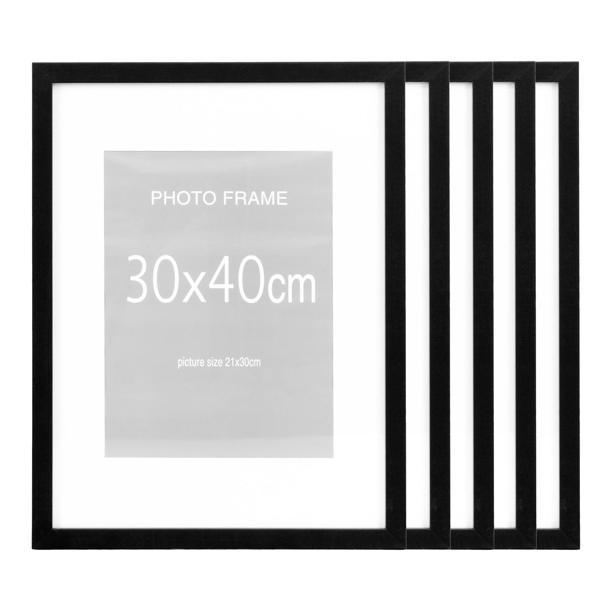 Marbella Ramme - Ramme, Mdf/Glas, Sort 30X40 Cm, Sæt Af 5 ⎮ 5713917047659 ⎮ 4981023