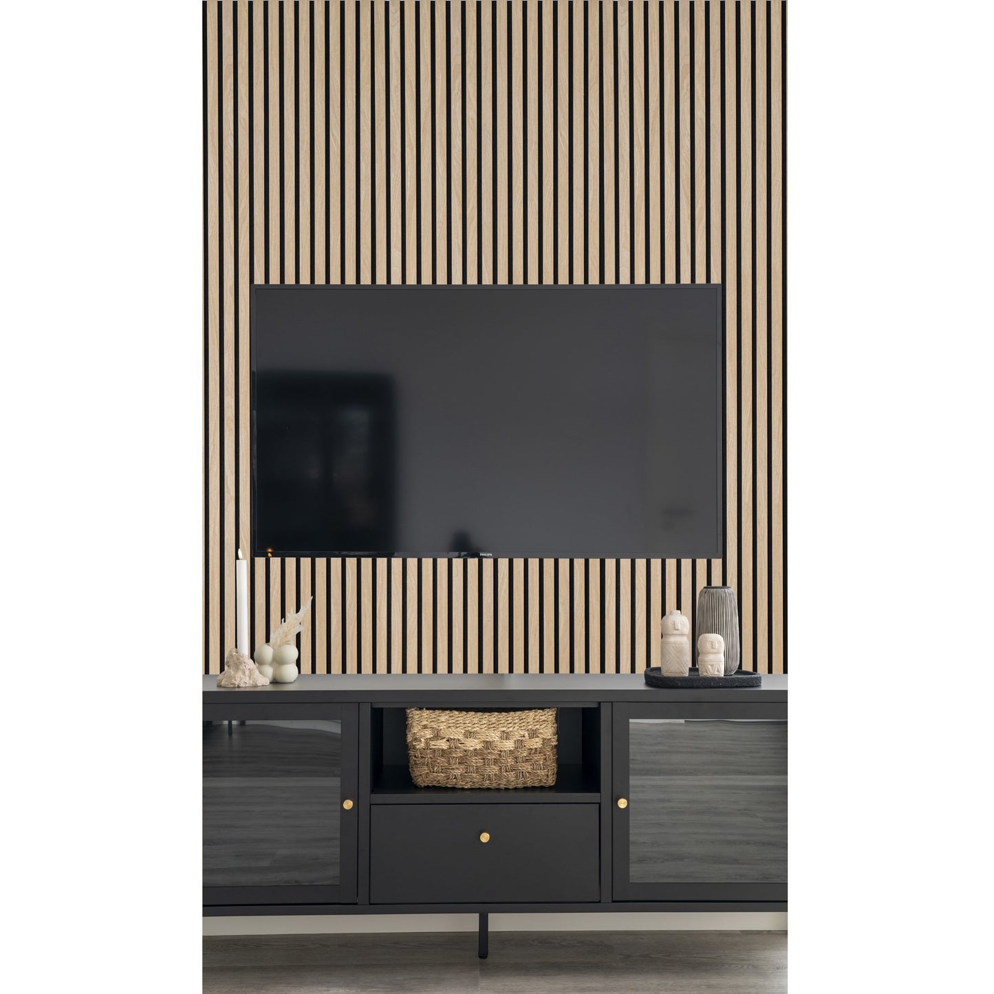 Akustikpanel - Akustikpanel, Træfiner, Natur, Egetræslook 2400X600X22 Mm ⎮ Sæt af 2 stk. ⎮ 5713917027859 ⎮ 5550010