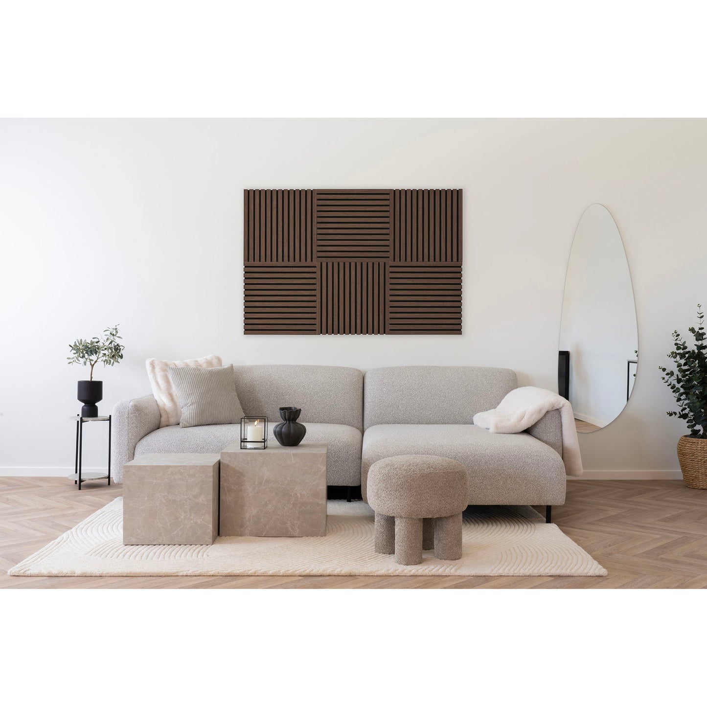 Akustikpanel - Akustikpanel, Træfiner, Valnød, Valnødlook 520X520X22 Mm ⎮ Sæt af 2 stk. ⎮ 5713917031313 ⎮ 5550016