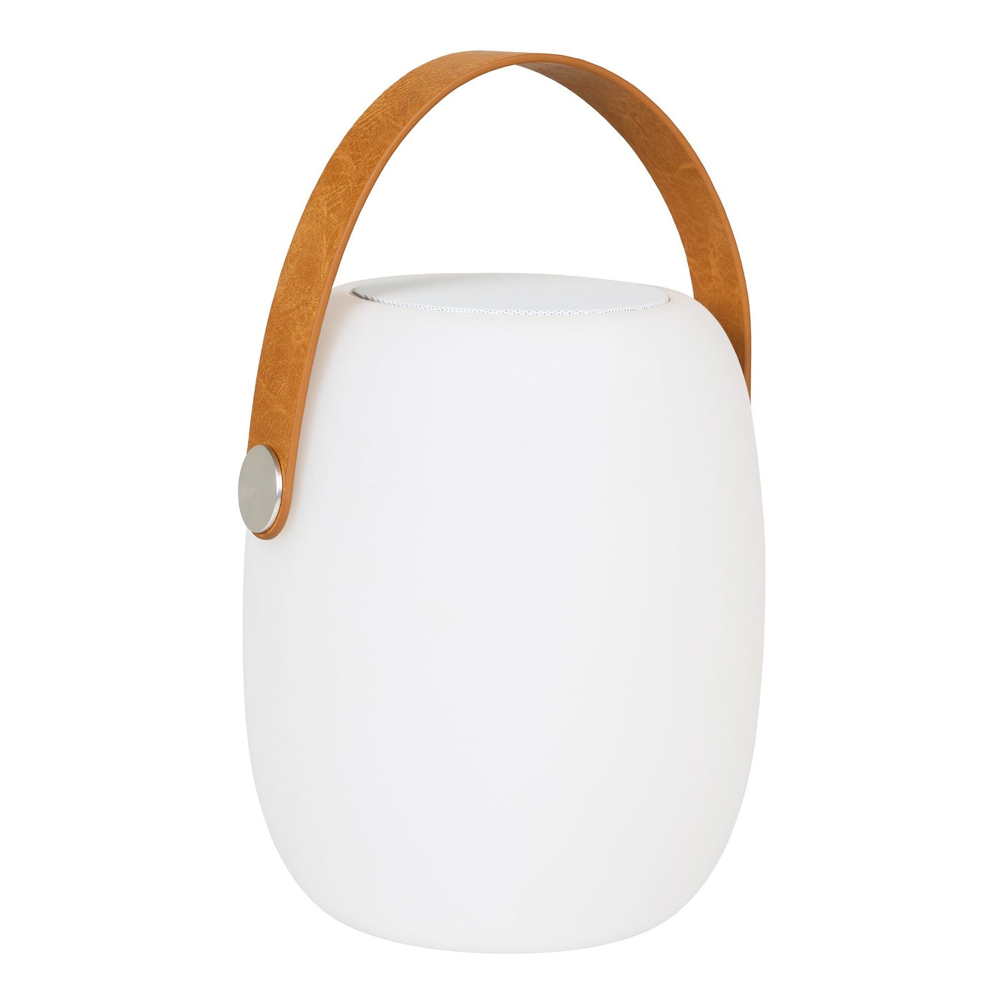 Cardiff Led Lampe - Lampe Med Læder Strop, Bluetooth Højtaler, Genopladelig, Hvid ⎮ 5713917028399 ⎮ 6405180