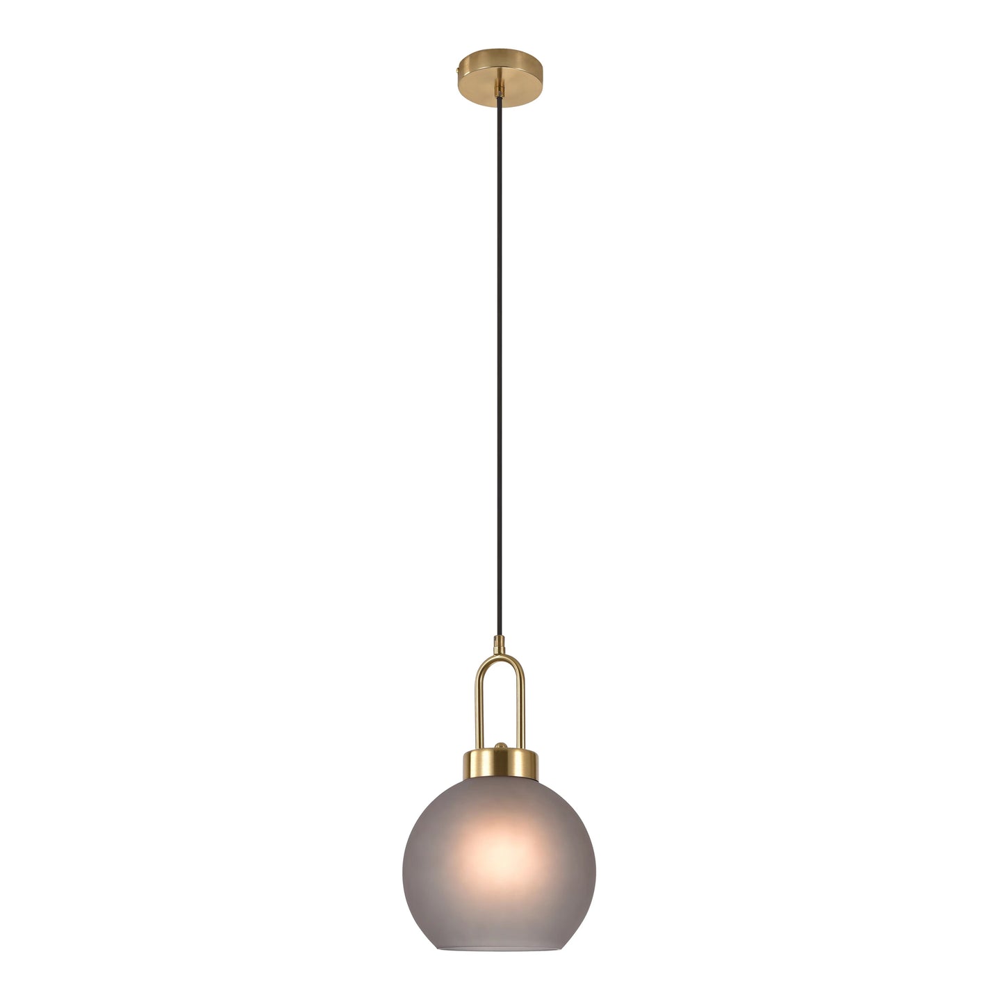Luton Pendel - Pendel, Mat Smokey Glas, Messingfarvet Fatning, Kugleformet, Ø20 Cm ⎮ 5713917020539 ⎮ 6406105