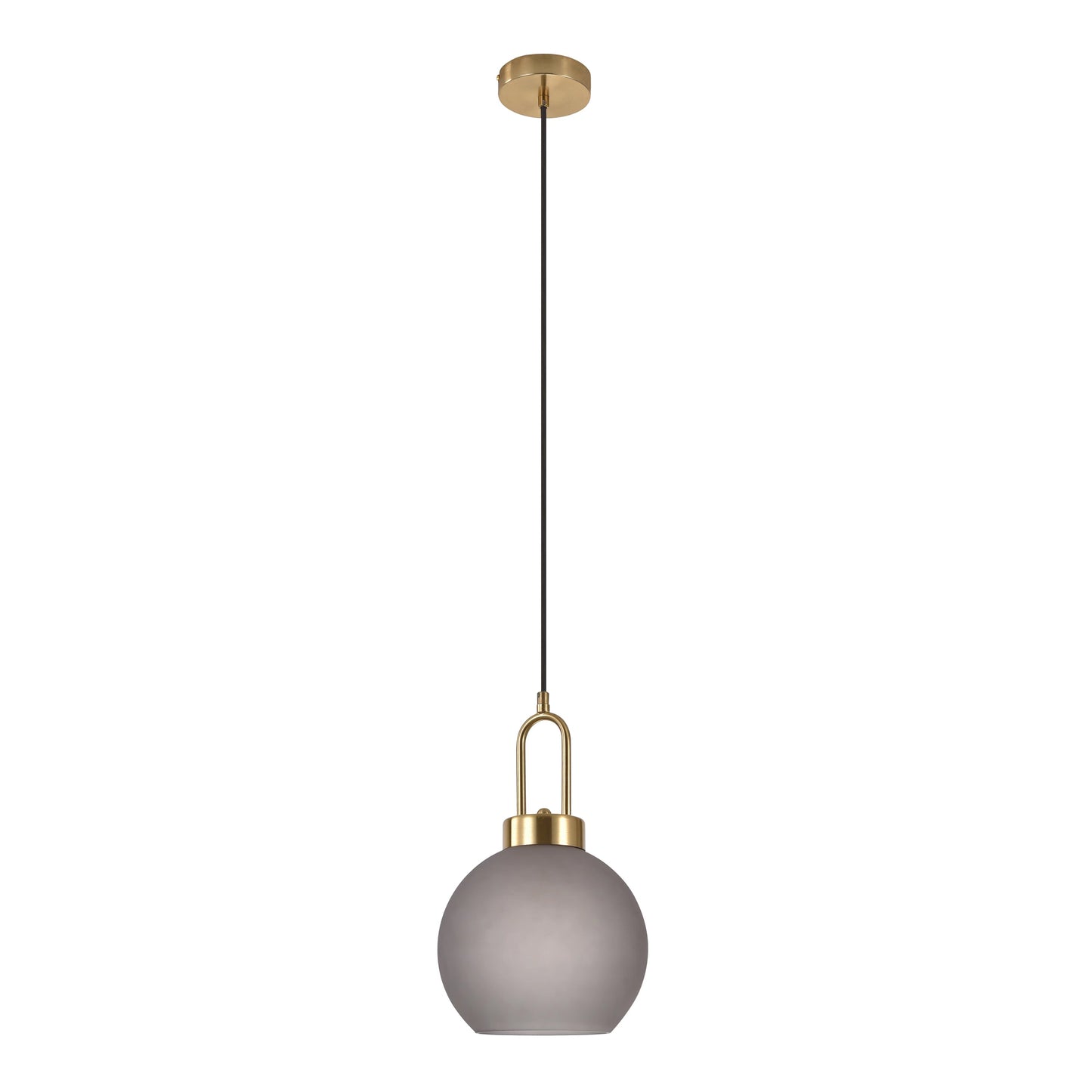 Luton Pendel - Pendel, Mat Smokey Glas, Messingfarvet Fatning, Kugleformet, Ø20 Cm ⎮ 5713917020539 ⎮ 6406105