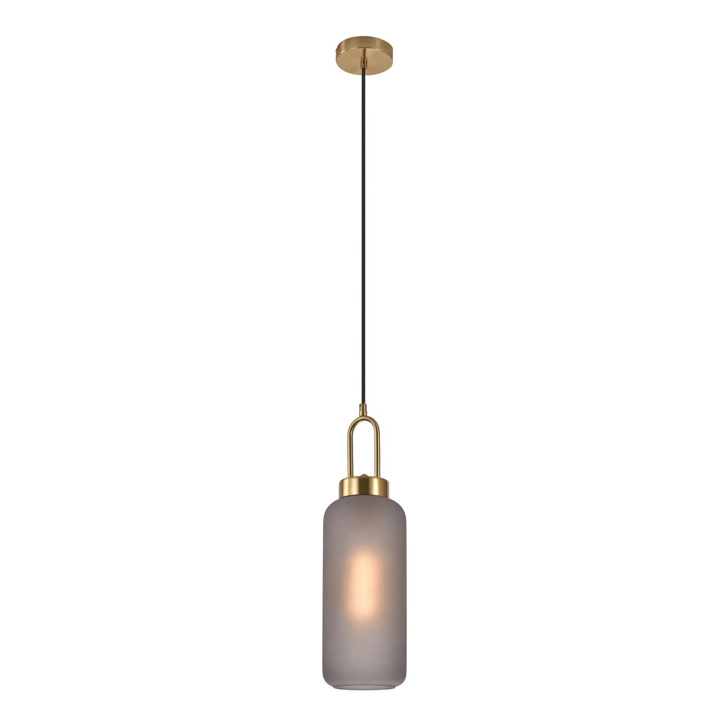 Luton Pendel - Pendel, Mat Smokey Glas, Messingfarvet Fatning, Cylinderformet, Ø13 Cm ⎮ 5713917020553 ⎮ 6406115