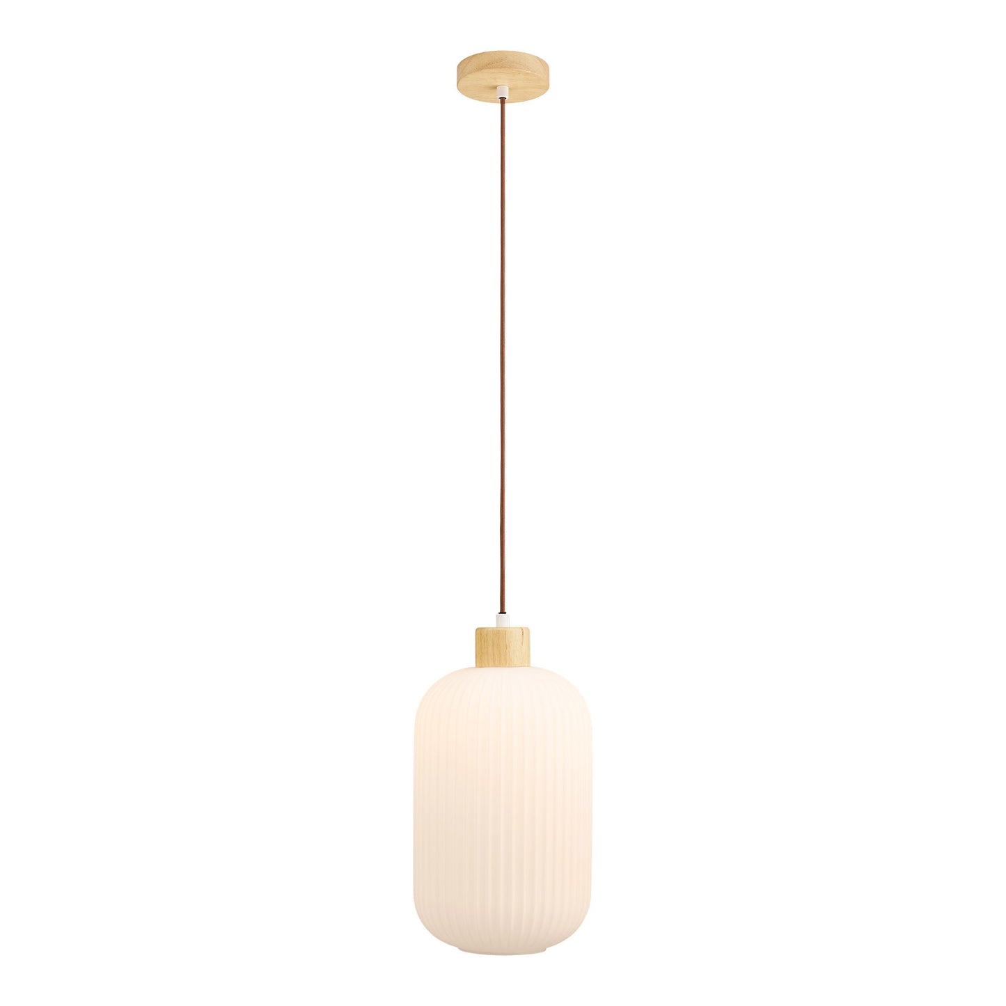 Argalo Pendel - Pendel, Glas/Træ, Hvid Ø20 Cm ⎮ 5713917039098 ⎮ 6406314