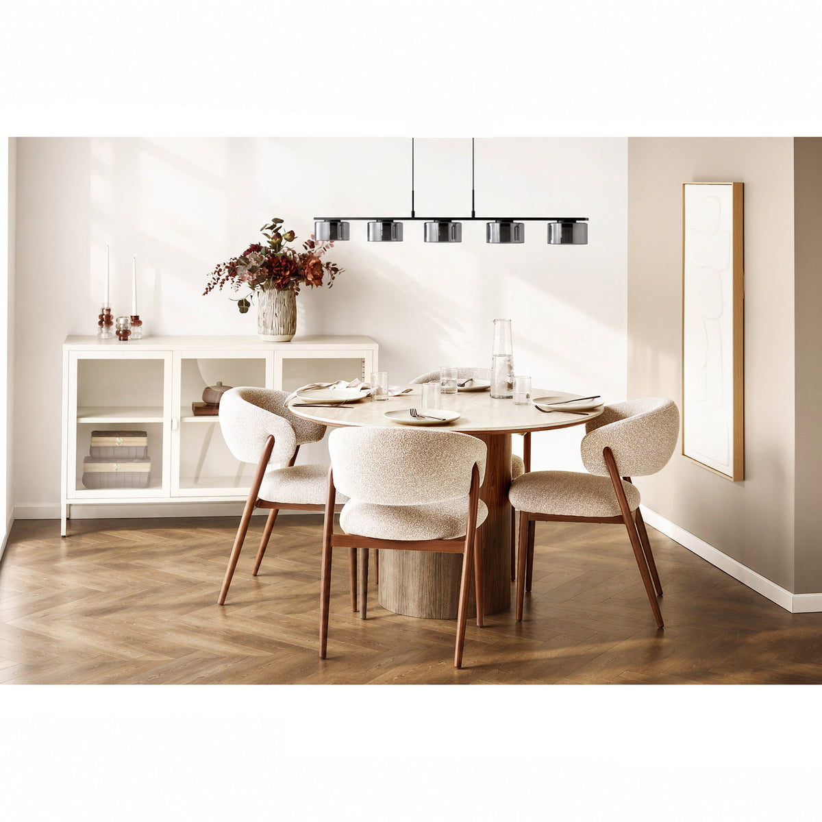 Cholet Pendel - Pendel Med 5 Led, Stål/Glas, Sort/Klar ⎮ 5713917047543 ⎮ 6406324