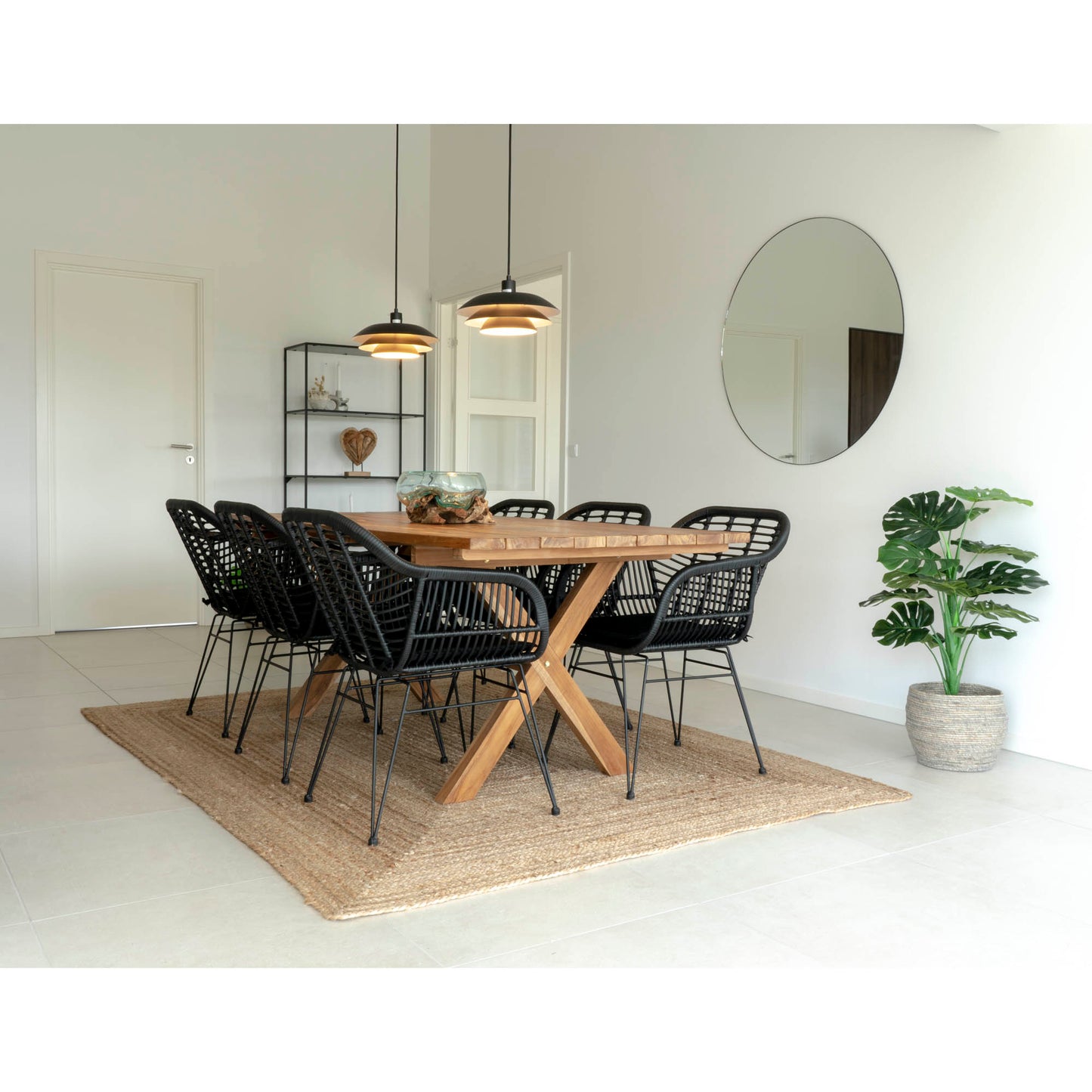 Trieste Stol - Stol I Polyrattan Med Hynde, Sort Med Sorte Ben ⎮ Sæt af 2 stk. ⎮ 5713917006779 ⎮ 7001051