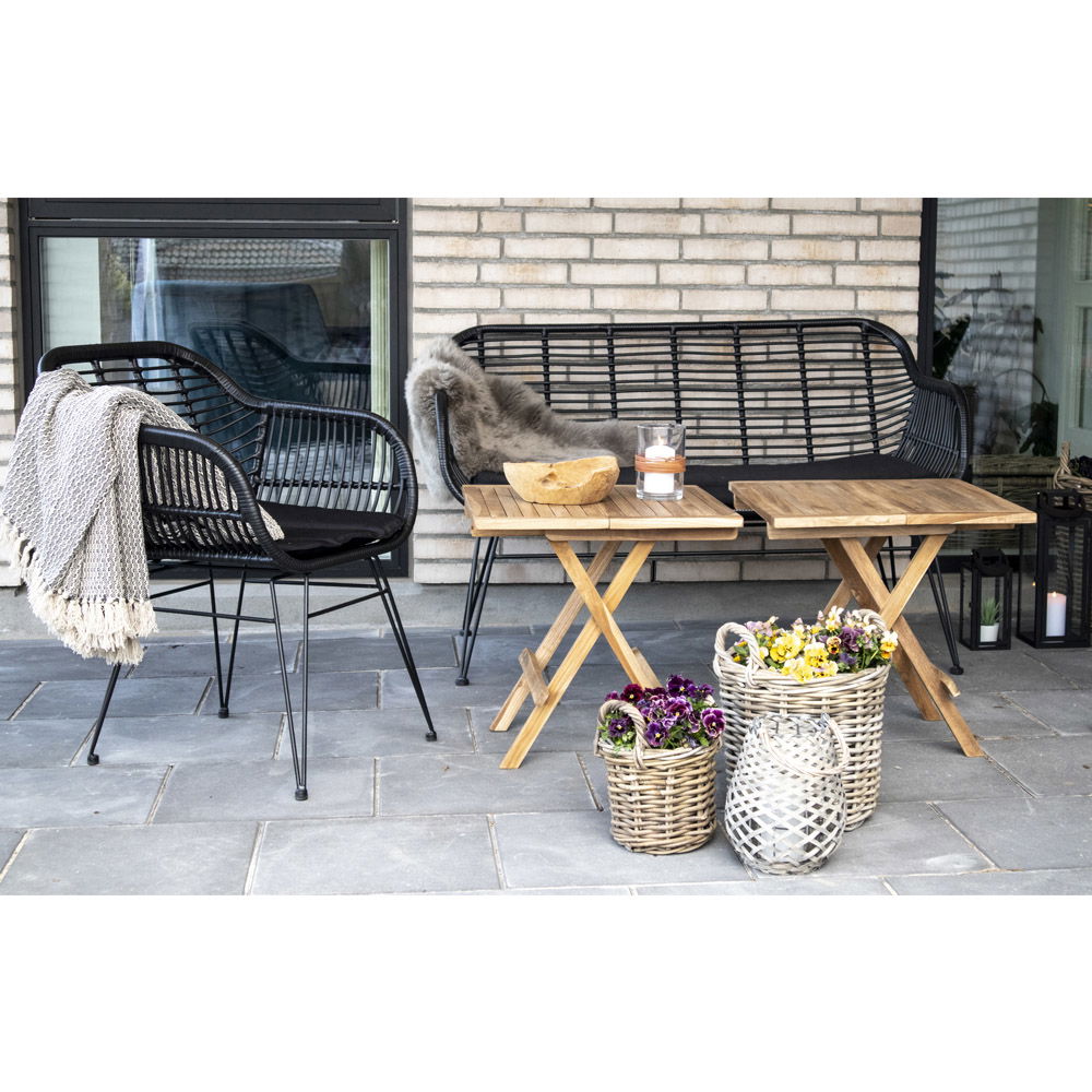 Trieste Stol - Stol I Polyrattan Med Hynde, Sort Med Sorte Ben ⎮ Sæt af 2 stk. ⎮ 5713917006779 ⎮ 7001051