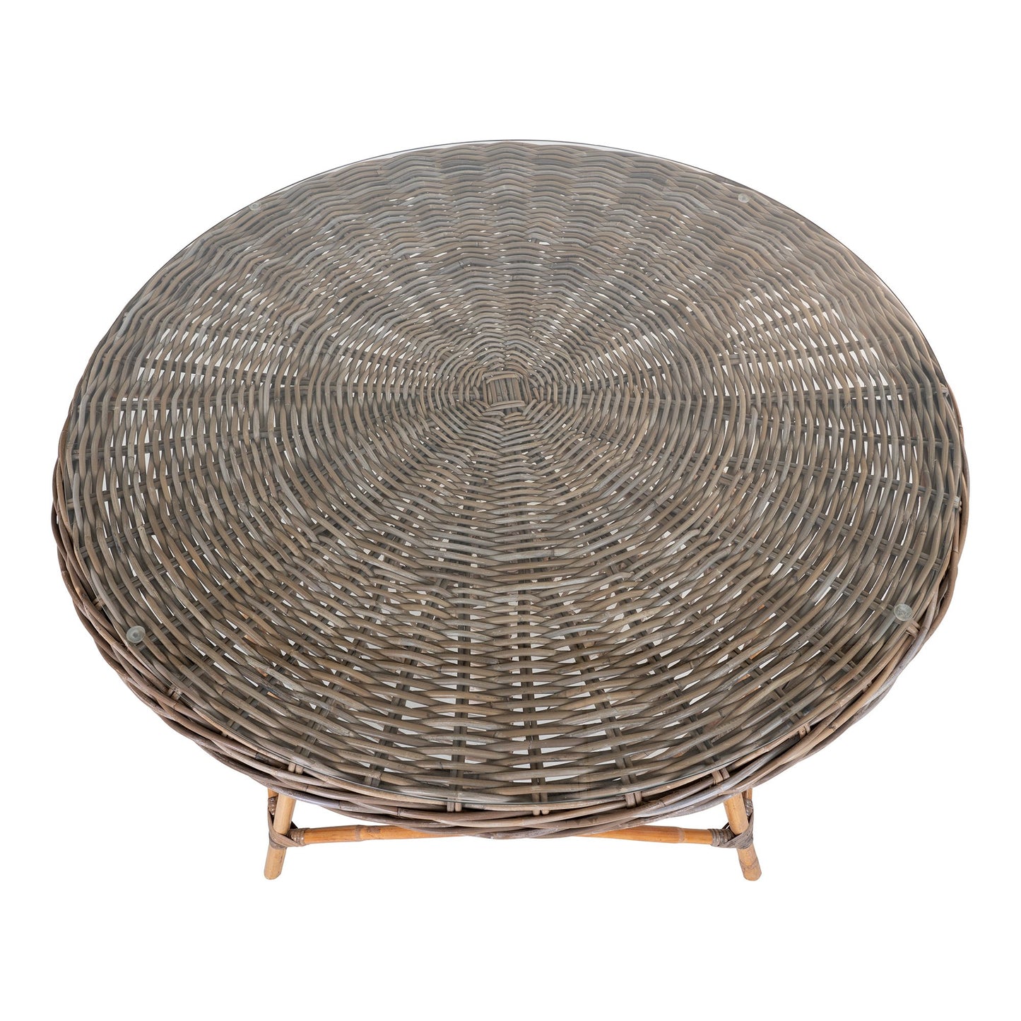 Larisa Spisebord - Spisebord, Kubu Rattan/Glas, Gråø120X77 Cm ⎮ 5713917027286 ⎮ 7001118