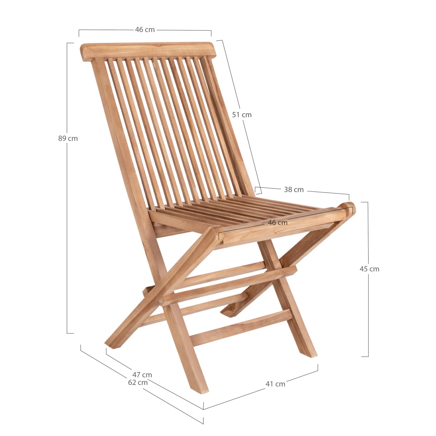 Toledo Spisebordstol - Spisebordstol, Teak, Natur ⎮ Sæt af 2 stk. ⎮ 5713917007301 ⎮ 7001130