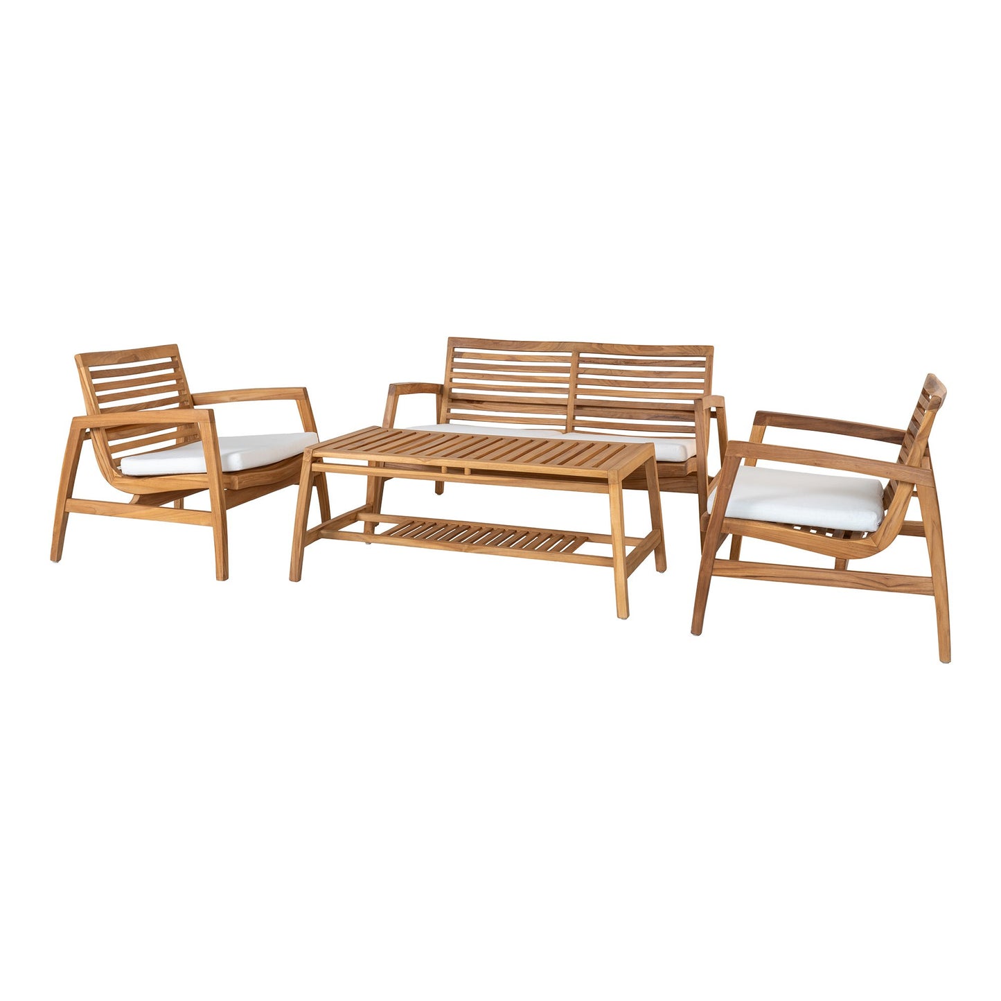 Santander Loungesæt - Loungesæt, Teak, Natur, Inkl. Hynder ⎮ 5713917027361 ⎮ 7001143