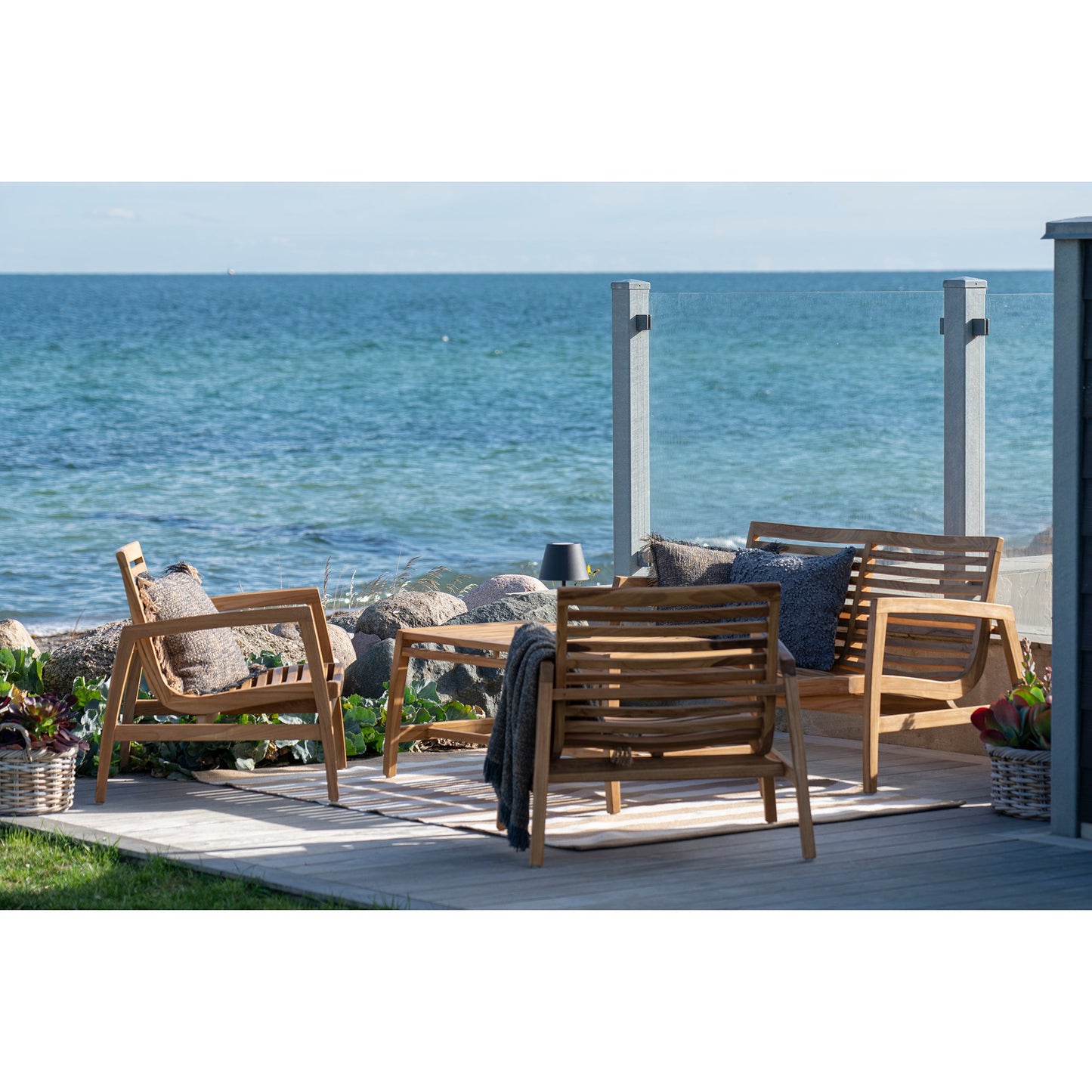 Santander Loungesæt - Loungesæt, Teak, Natur, Inkl. Hynder ⎮ 5713917027361 ⎮ 7001143