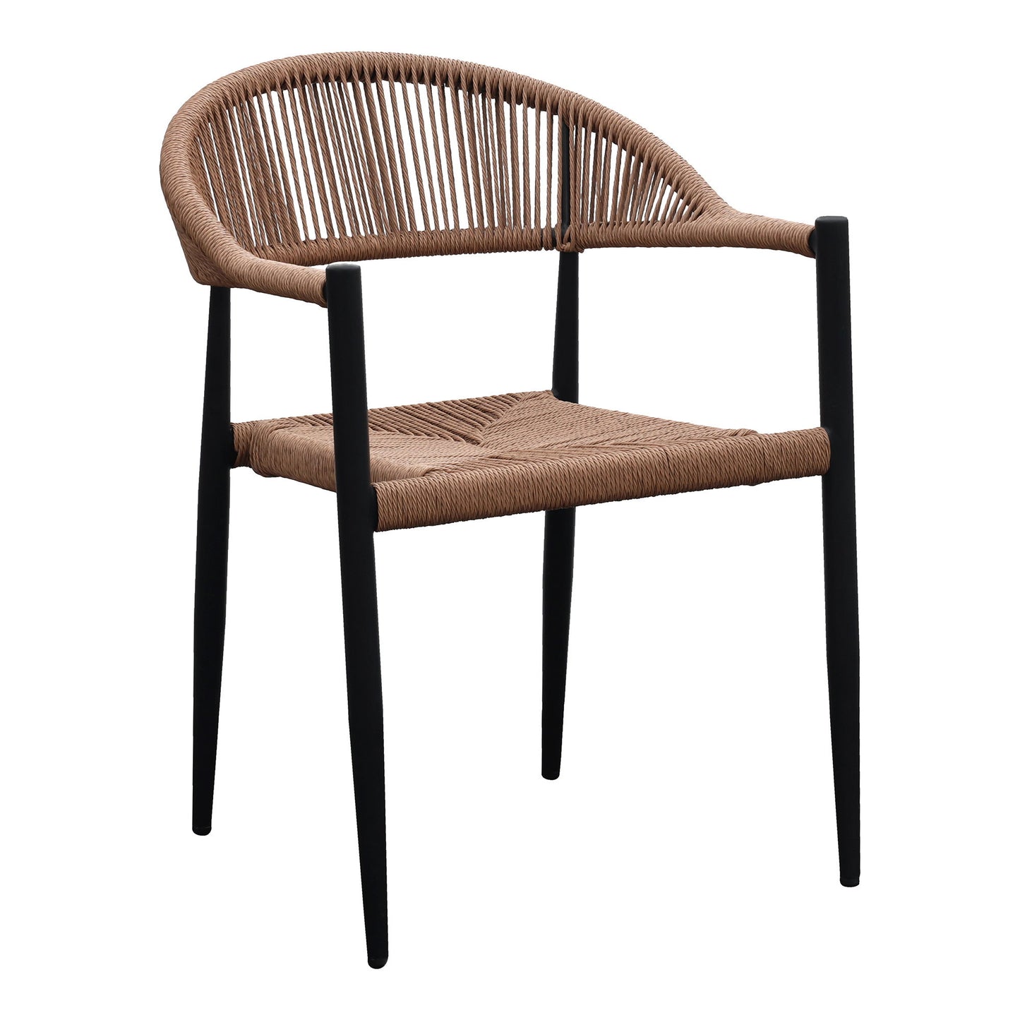 Canari Spisebordsstol - Spisebordsstol, Aluminium/Pe Rattan, Natur, Sort Stel ⎮ Sæt af 2 stk. ⎮ 5713917034635 ⎮ 7001175