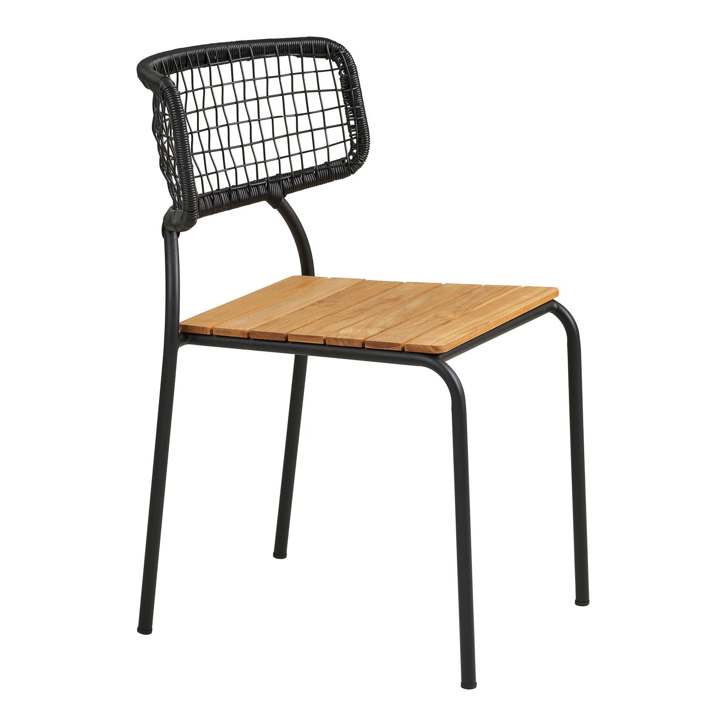 Nashville Spisebordsstol - Spisebordsstol, Teak, Sort Reb, Sorte Ben ⎮ Sæt af 4 stk. ⎮ 5713917034352 ⎮ 7001180