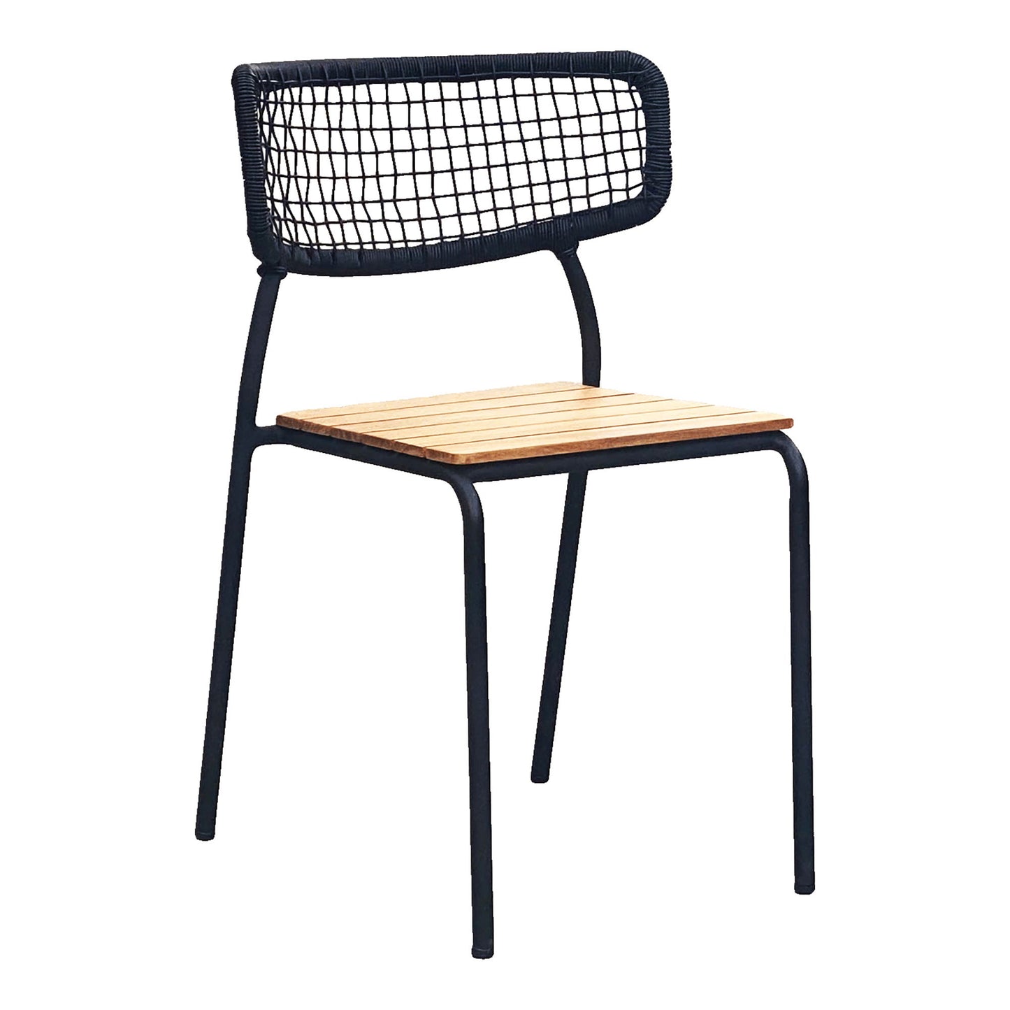 Nashville Spisebordsstol - Spisebordsstol, Teak, Sort Reb, Sorte Ben ⎮ Sæt af 4 stk. ⎮ 5713917034352 ⎮ 7001180