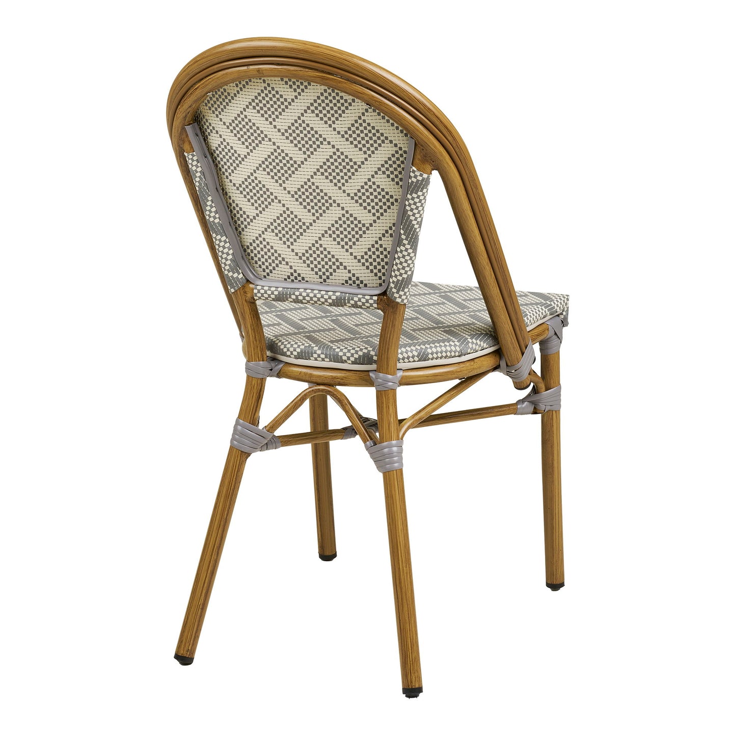 Lauria Spisebordsstol - Spisebordsstol, Aluminium/Textilene, Hvid, Grå, Bambuslook Ben ⎮ 5713917039555 ⎮ 7001186