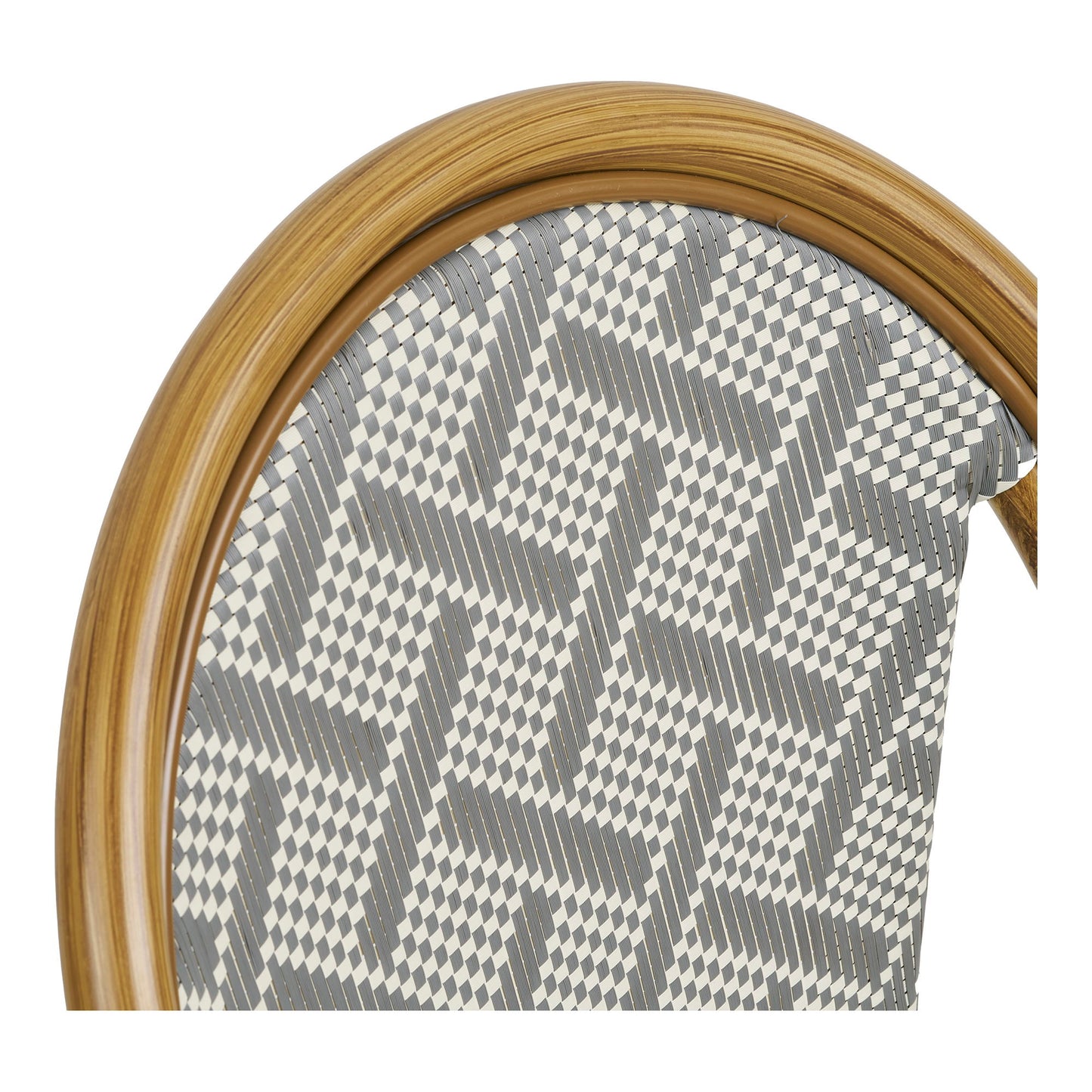 Lauria Spisebordsstol - Spisebordsstol, Aluminium/Textilene, Hvid, Grå, Bambuslook Ben ⎮ 5713917039555 ⎮ 7001186