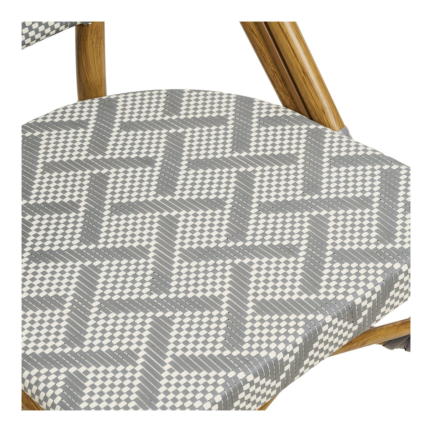 Lauria Spisebordsstol - Spisebordsstol, Aluminium/Textilene, Hvid, Grå, Bambuslook Ben ⎮ 5713917039555 ⎮ 7001186