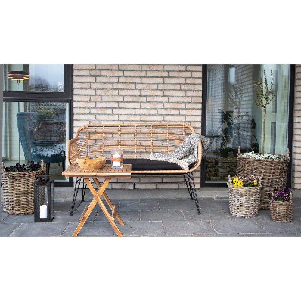 Trieste Sofa - Sofa I Polyrattan Med Hynde, Natur Med Sorte Ben ⎮ 5713917006786 ⎮ 7051010