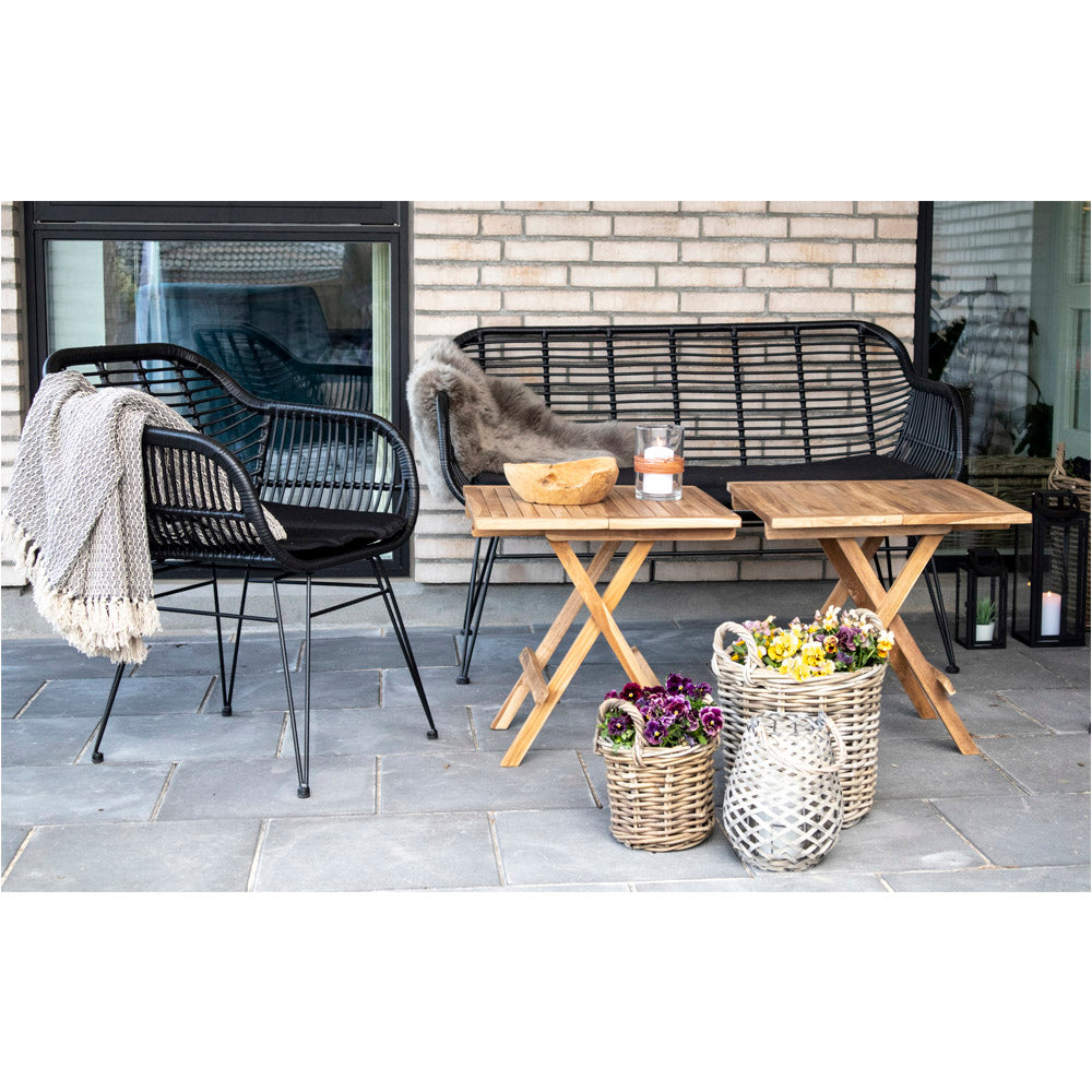 Trieste Sofa - Sofa I Polyrattan Med Hynde, Sort Med Sorte Ben ⎮ 5713917006793 ⎮ 7051011