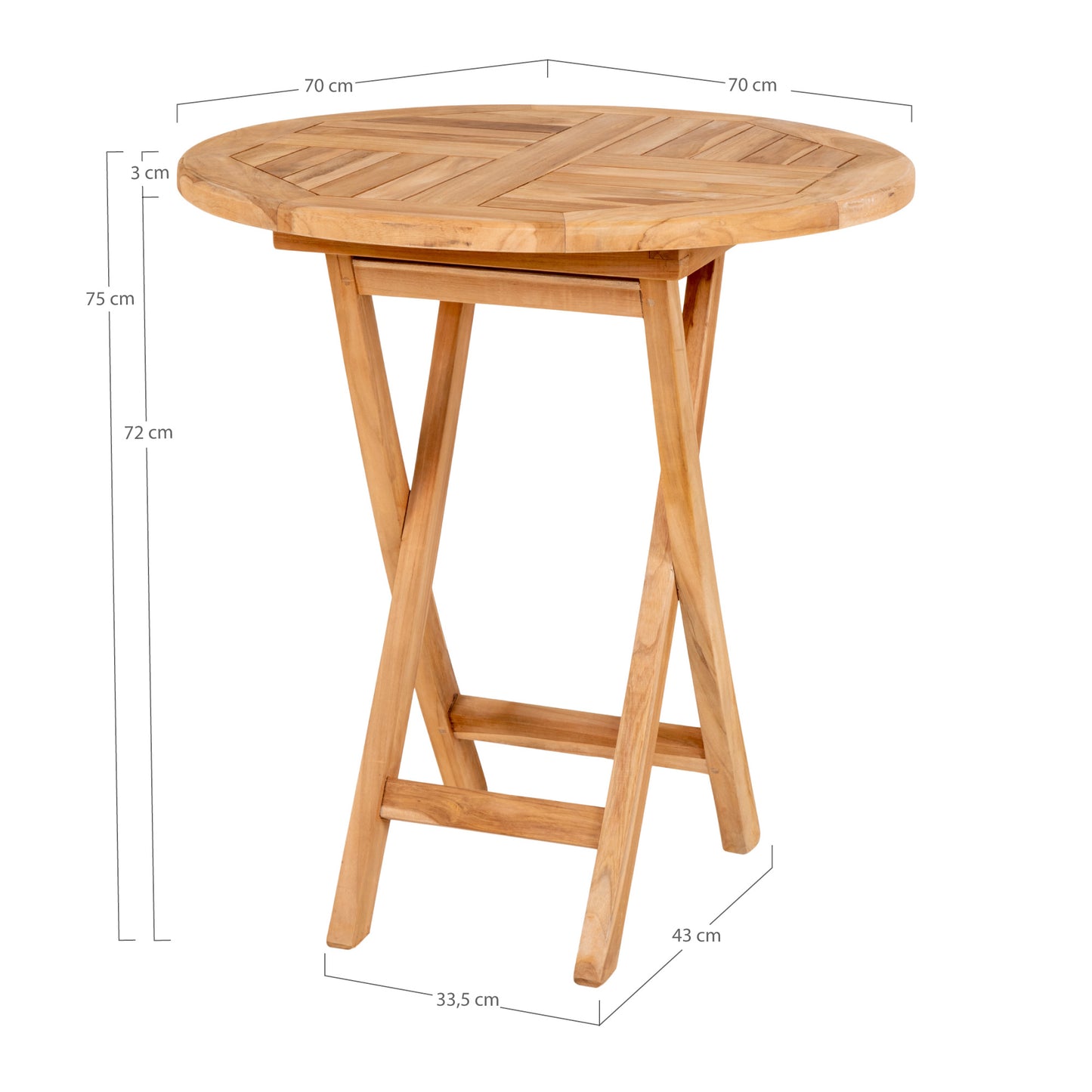 Oviedo Cafébord - Cafébord I Teaktræ, Natur Ø70X75 Cm ⎮ 5713917015283 ⎮ 7501100