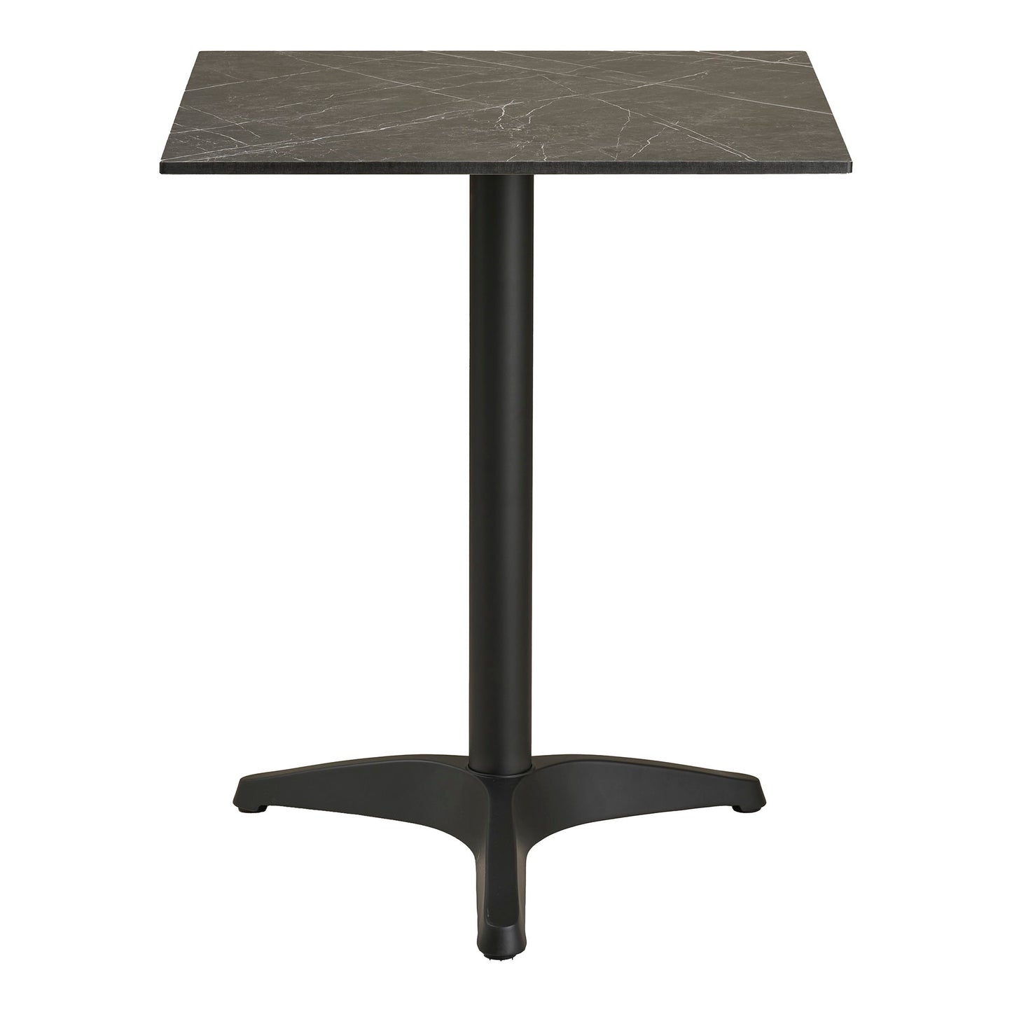 Cafébord - Cafébord, Marmor Look Bordplade, Mørkegrå, Sorte Ben, Aluminium 60X60X73 Cm ⎮ 5713917038572 ⎮ 7501181